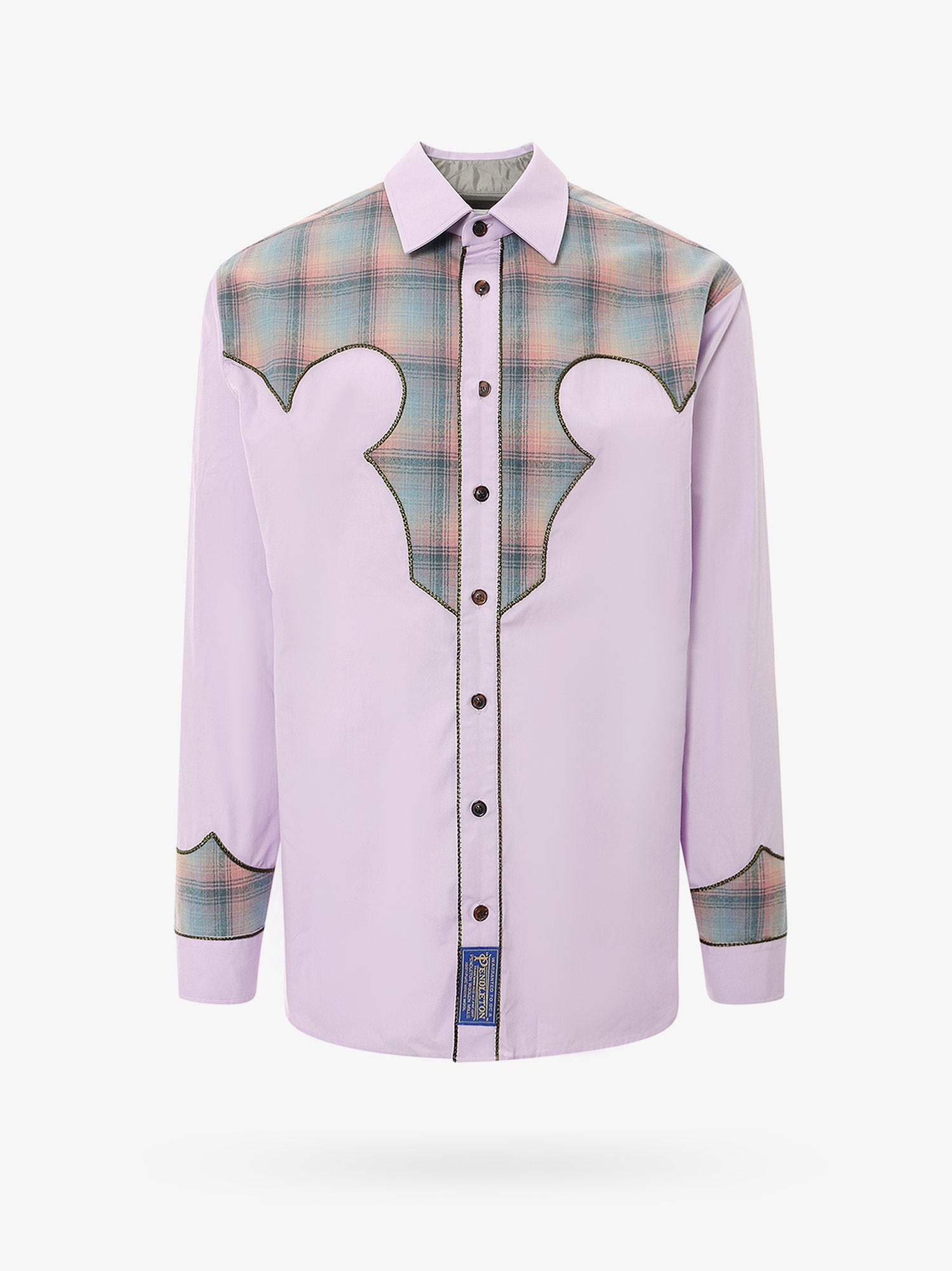 Maison Margiela Cotton shirt with insert with madras motif