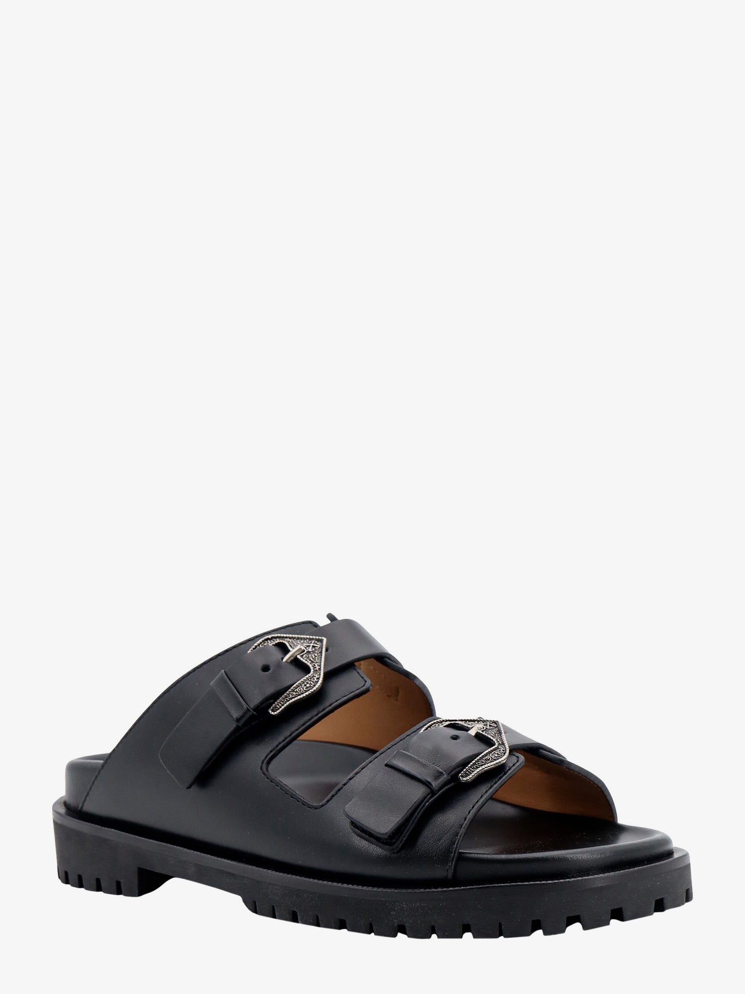 Off-White Leather sandals with metal buckles with arrow logo