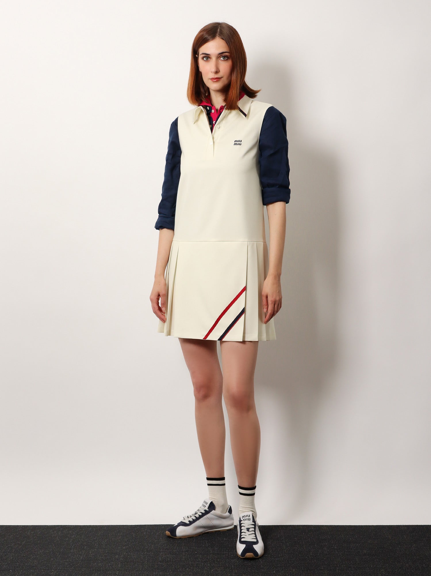 Miu Miu Virgin wool and mohair short dress, view 2