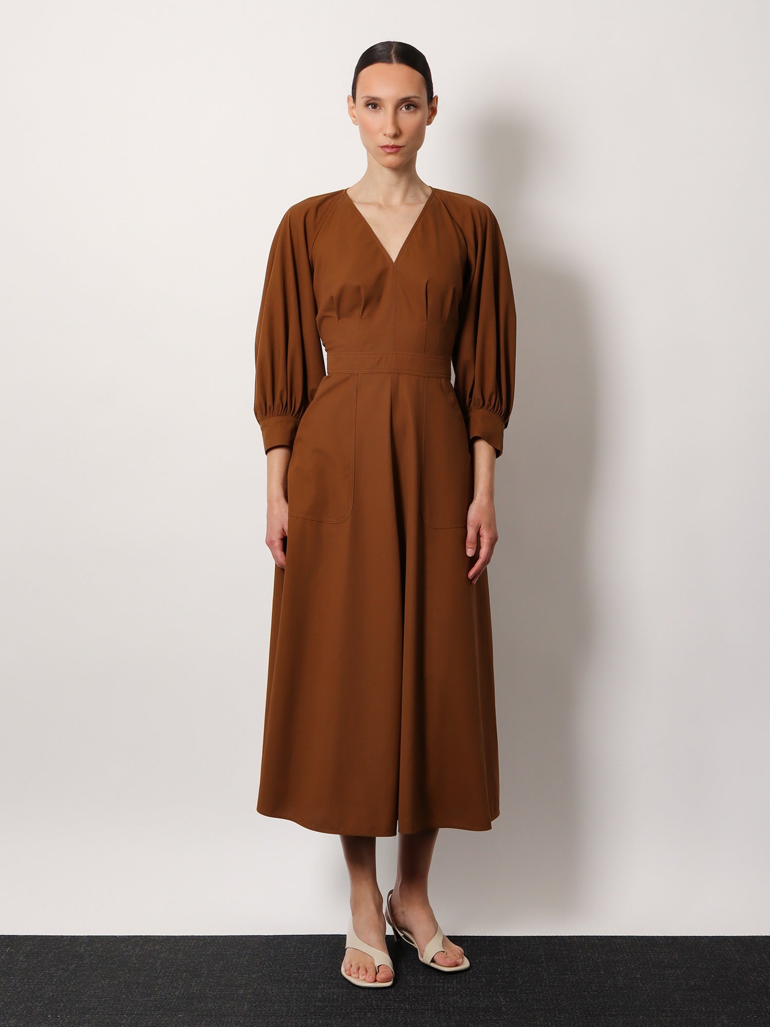 Max Mara Pedaggi cotton midi dress, view 2