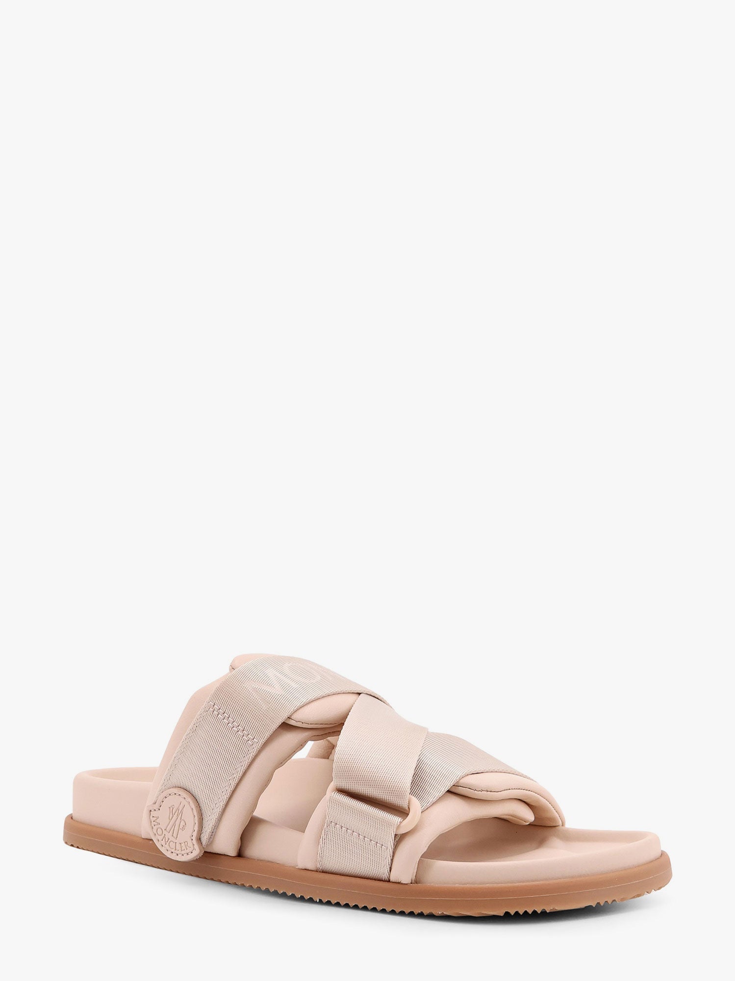 Moncler Mon summer leather sandals with nylon details, view 2