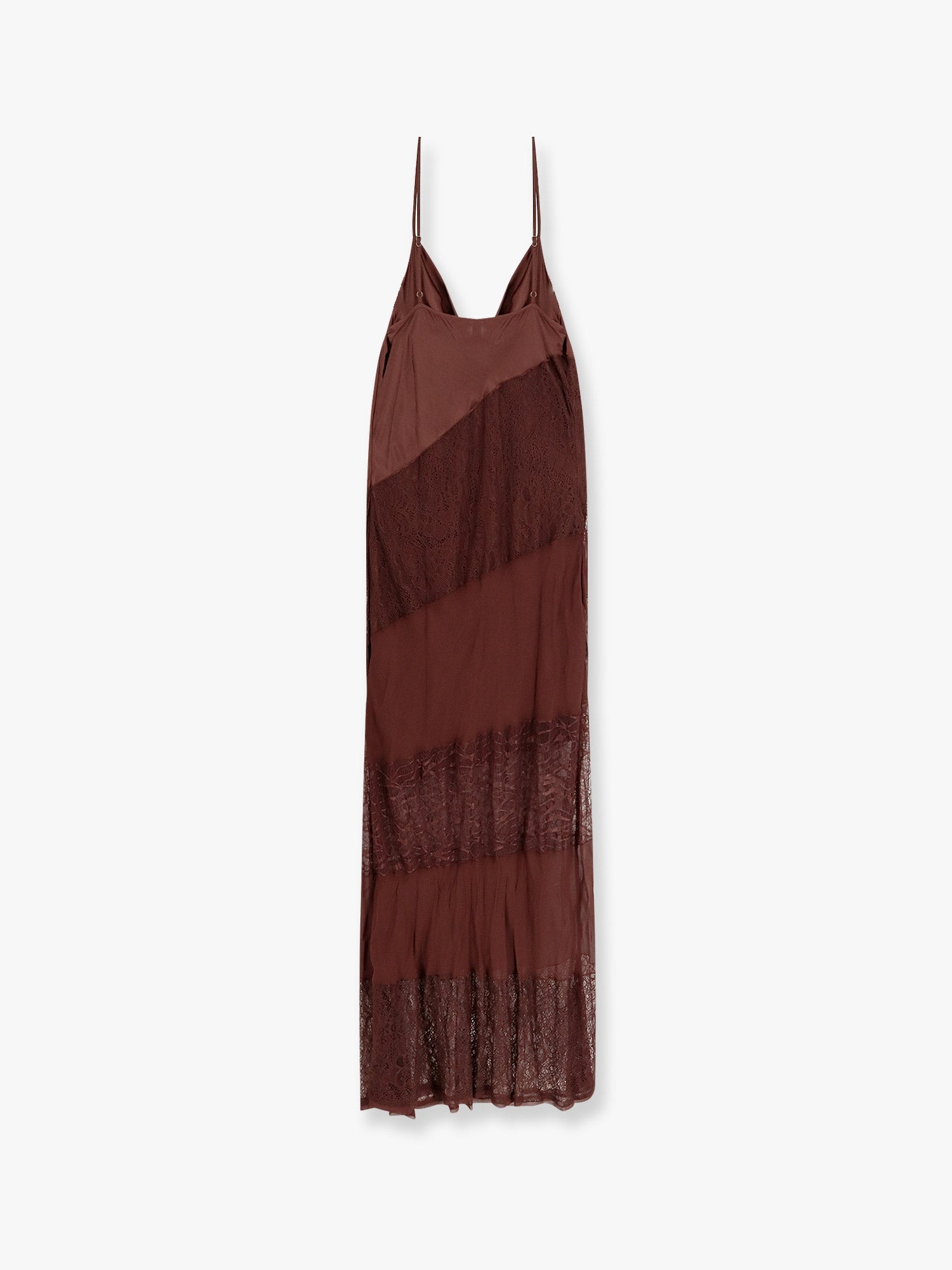 Pinko Ibis satin and lace long dress, view 2