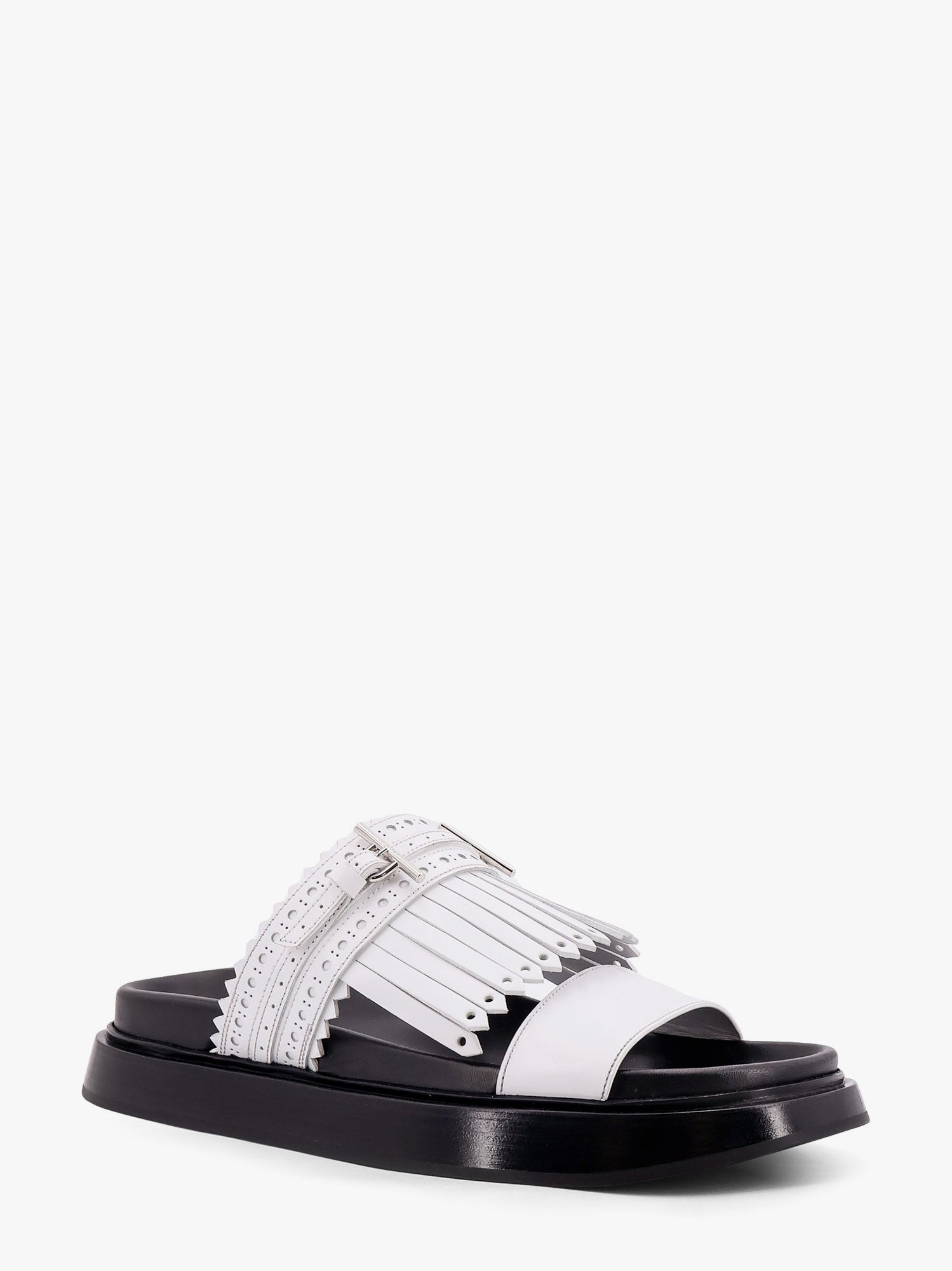 Alexander McQueen Leather sandals with leather fringe, view 2