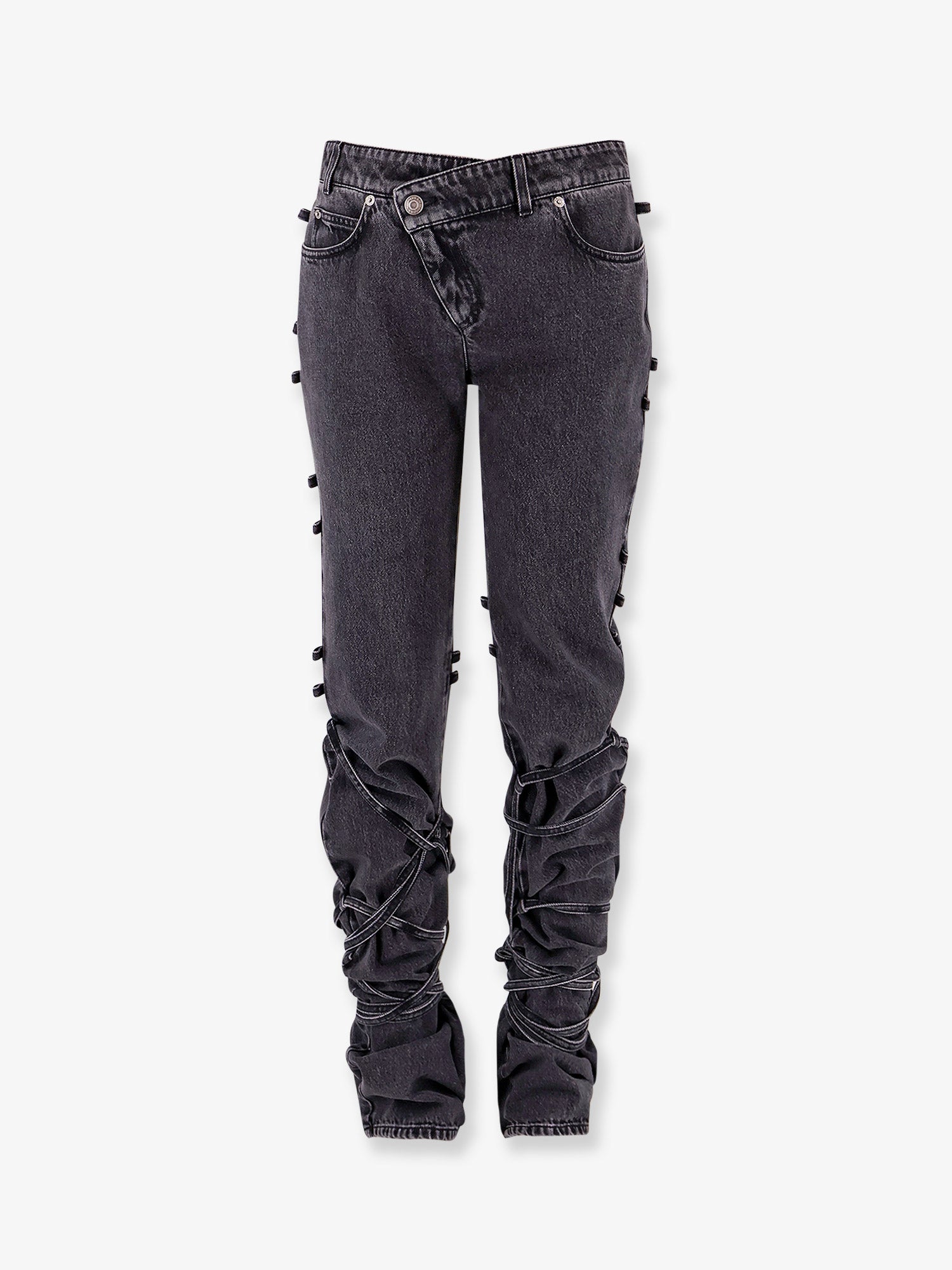 Alexander McQueen Black denim trousers with knot details