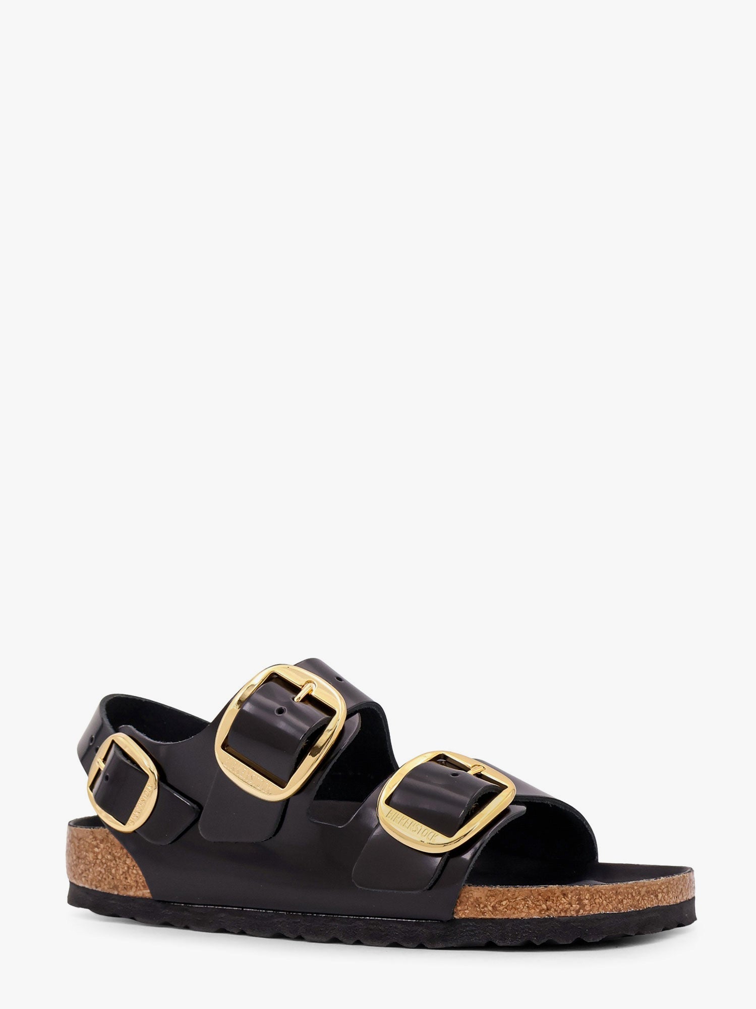 BIRKENSTOCK Milano big buckle patent leather sandals, view 2