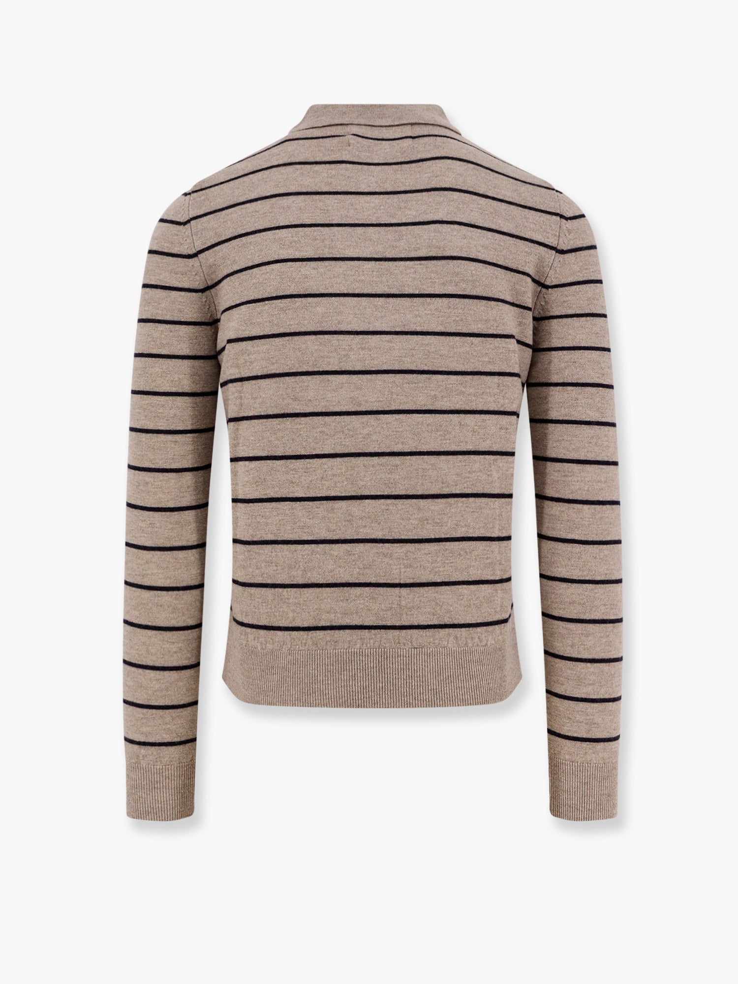 TONYWACK Super fine merino wool striped polo shirt, view 2