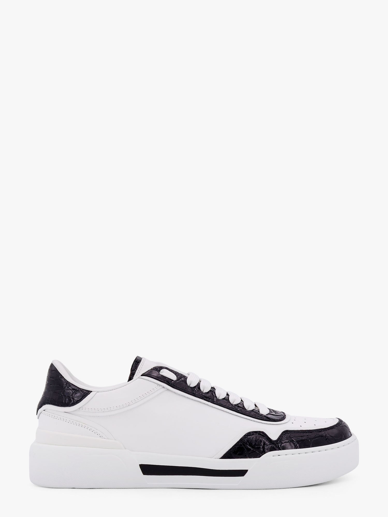 Dolce & Gabbana New Roma leather sneakers with crocodile details