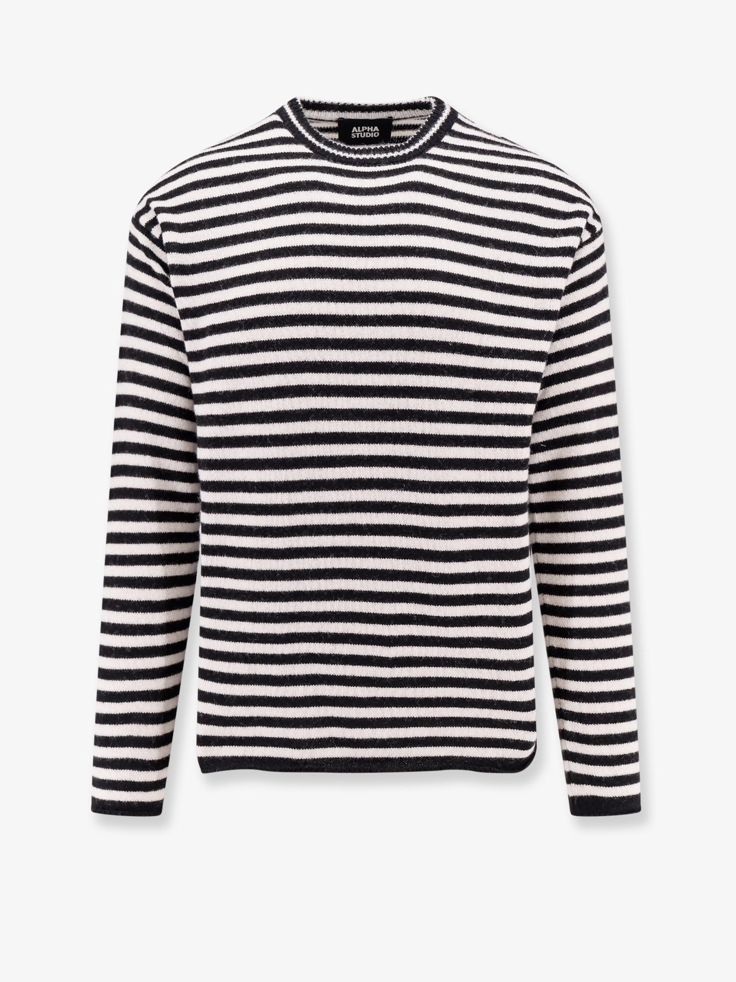 ALPHA-STUDIO Wool blend sweater with striped motif
