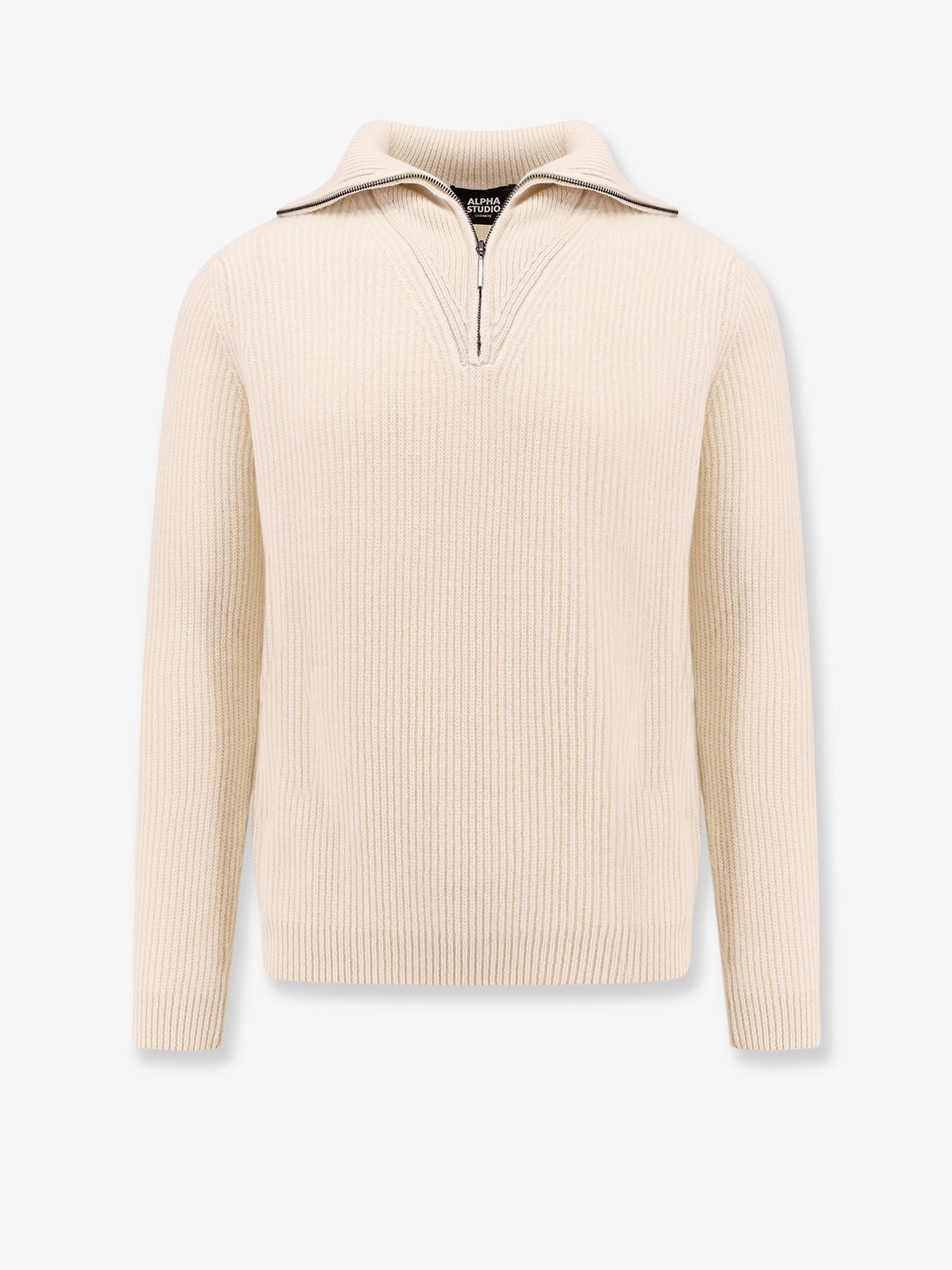 ALPHA-STUDIO Cashmere sweater with half zip