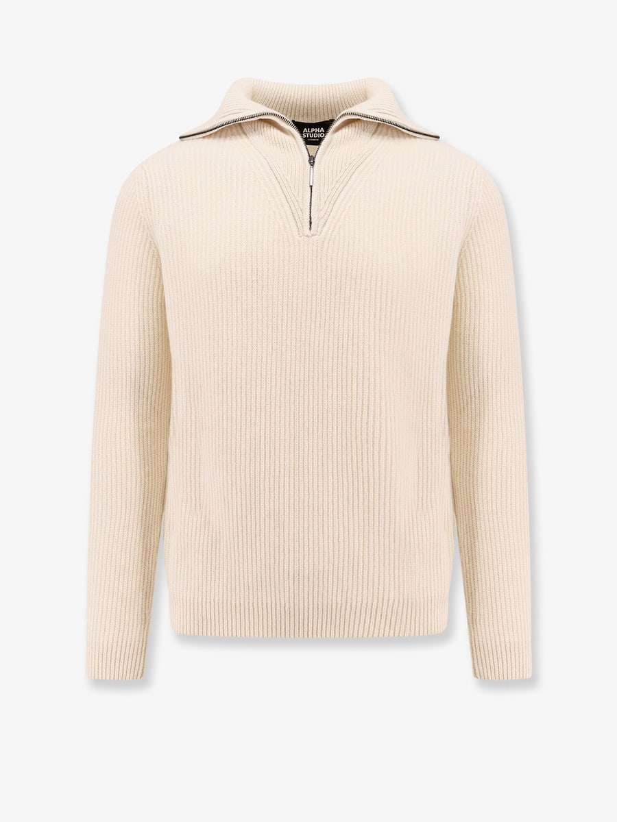 ALPHA-STUDIO Cashmere sweater with half zip