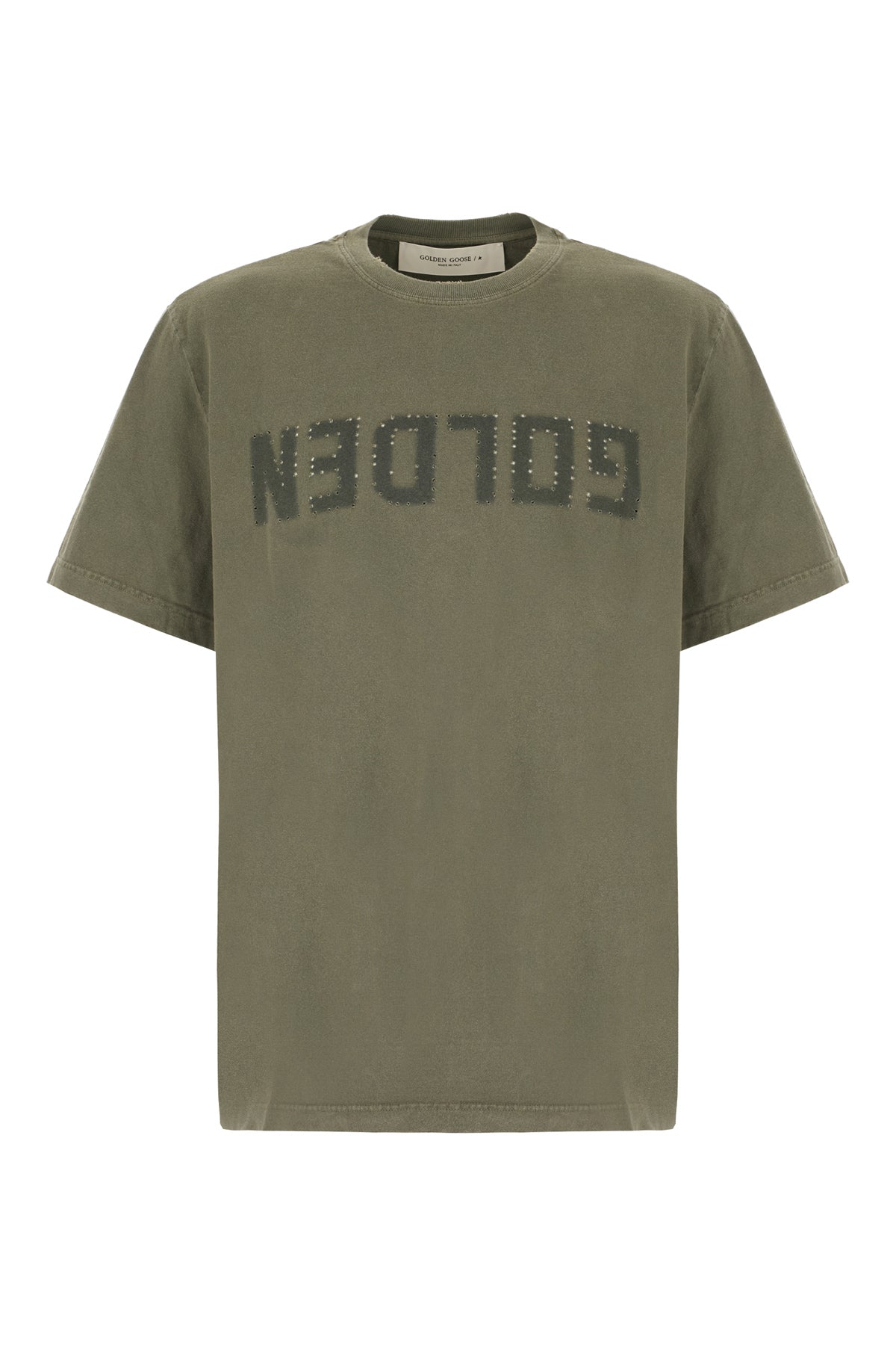 Golden Goose T-shirt in cotone verde militare