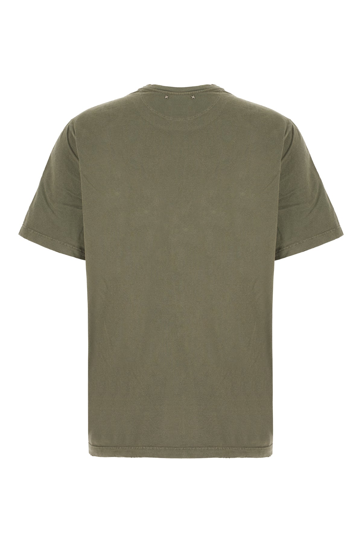 Golden Goose T-shirt in cotone verde militare, view 2