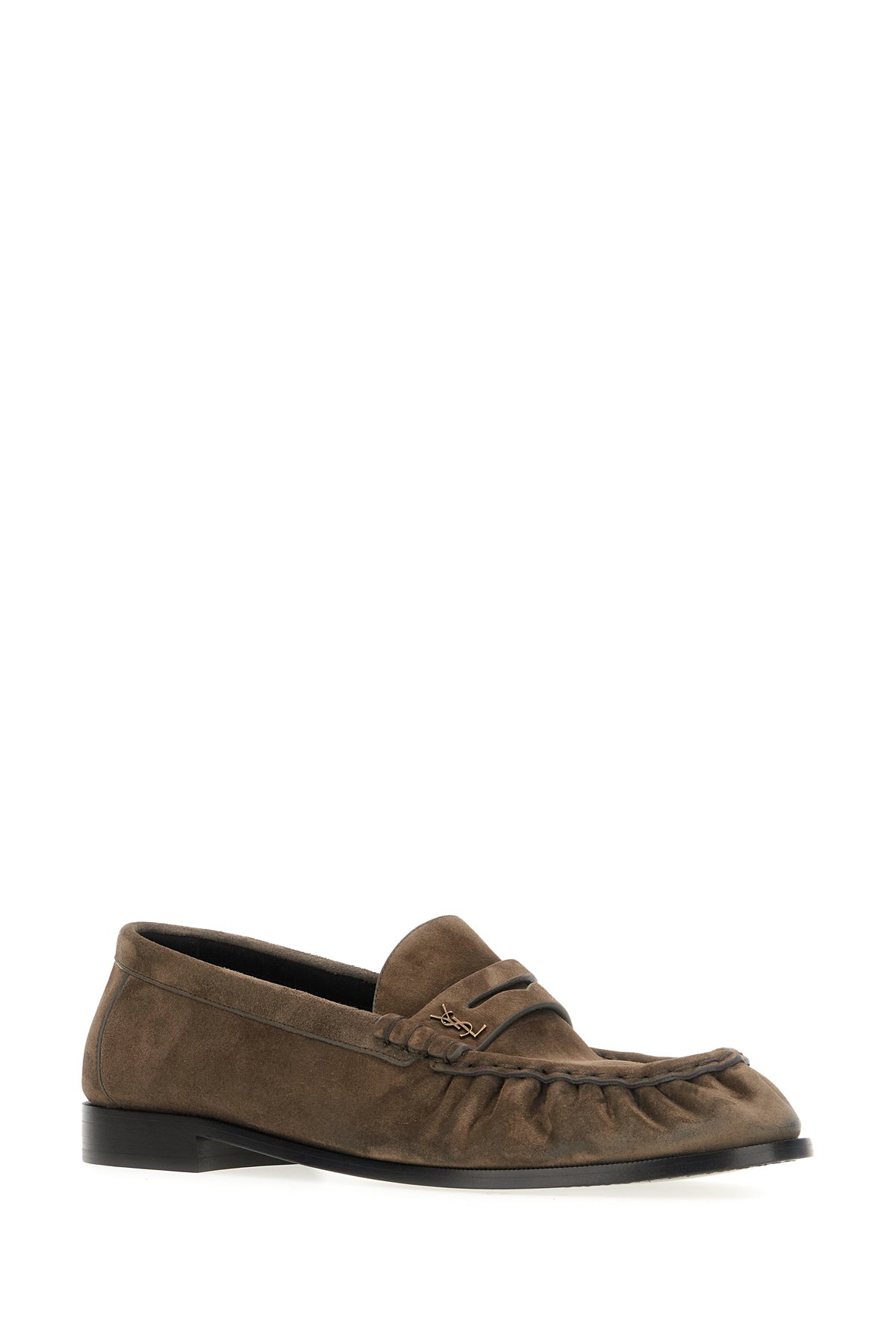 Saint Laurent Mocassini in pelle scamosciata marrone, view 2