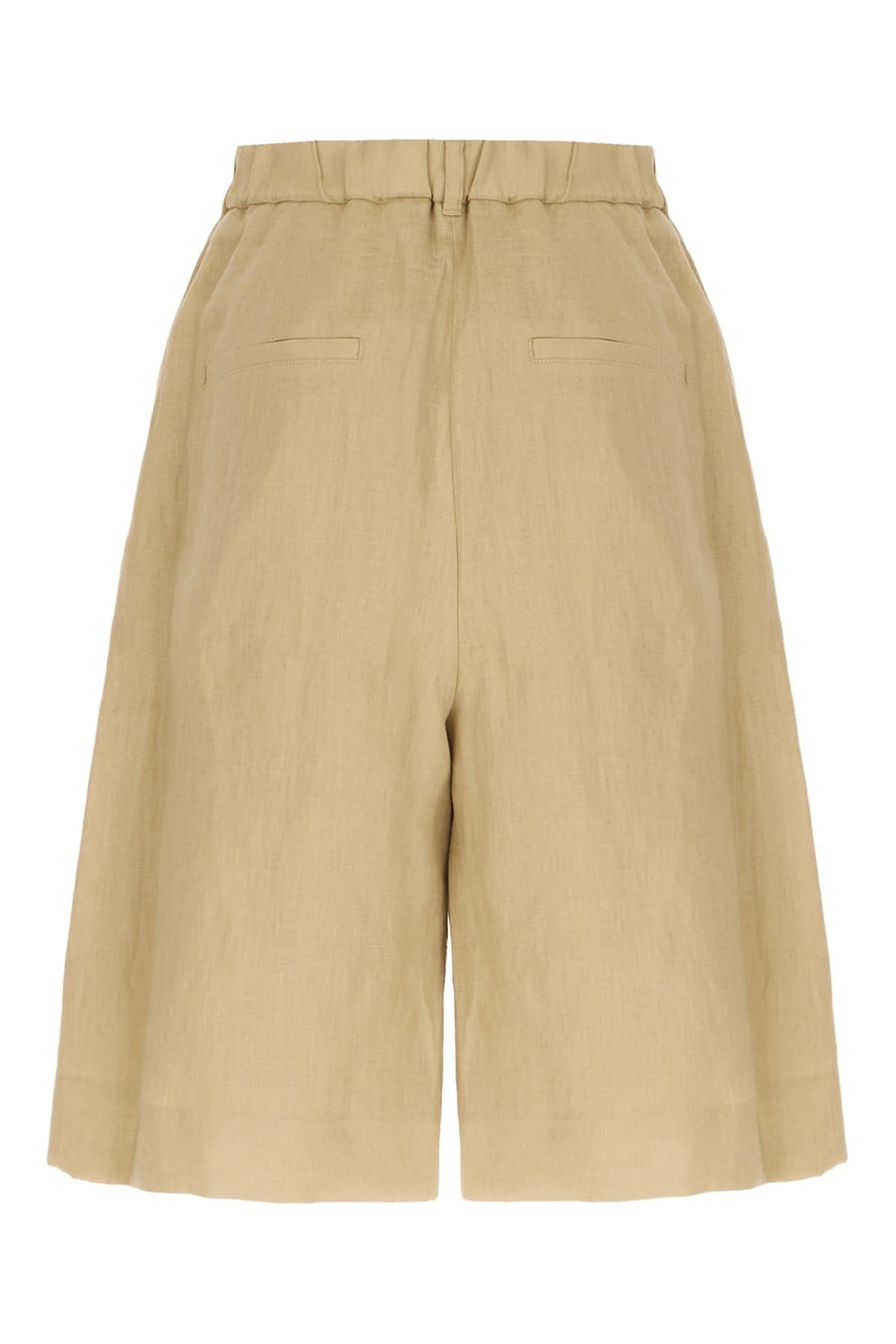 Max Mara Studio Bermuda in lino beige, view 2