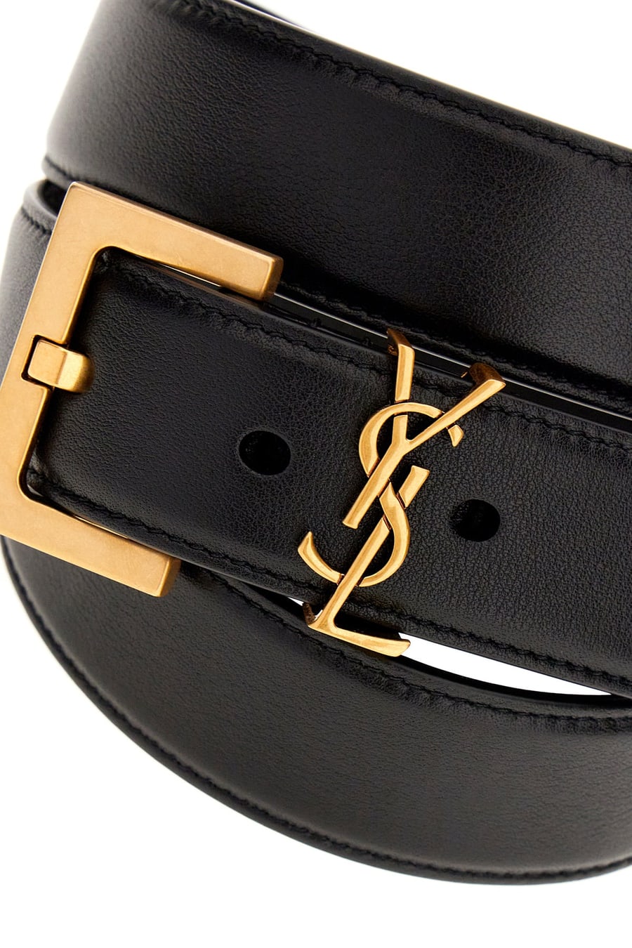 Saint Laurent Cintura in pelle nera, view 3