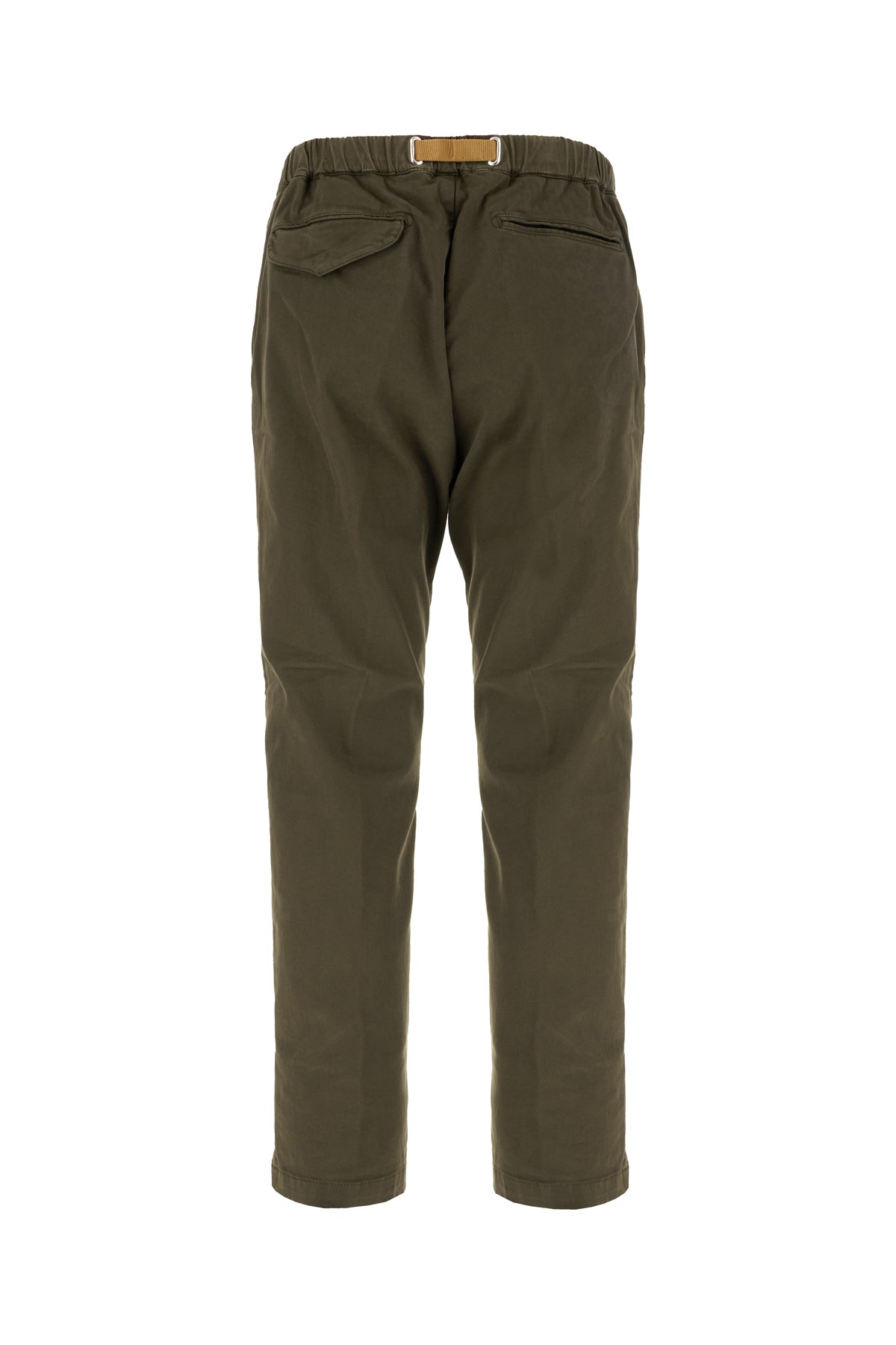WHITE SAND Pantalone in cotone stretch fango, view 2