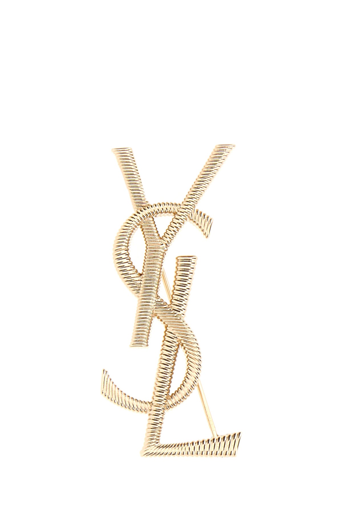 Saint Laurent Spilla Cassandre in ottone platino