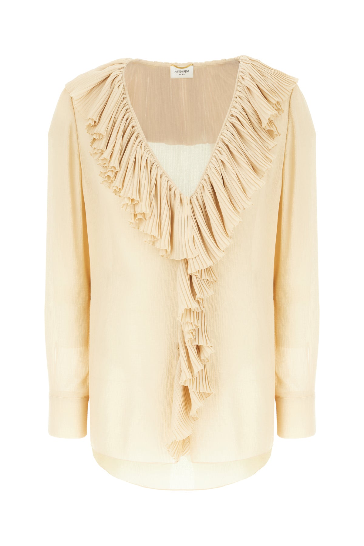 Saint Laurent Blusa in seta beige