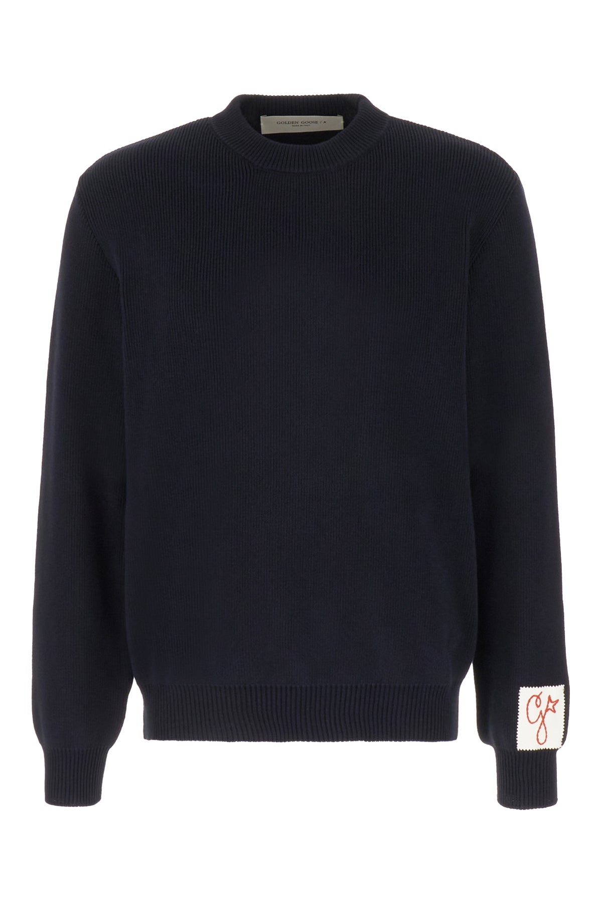 Golden Goose Maglione in misto cotone stretch blu notte