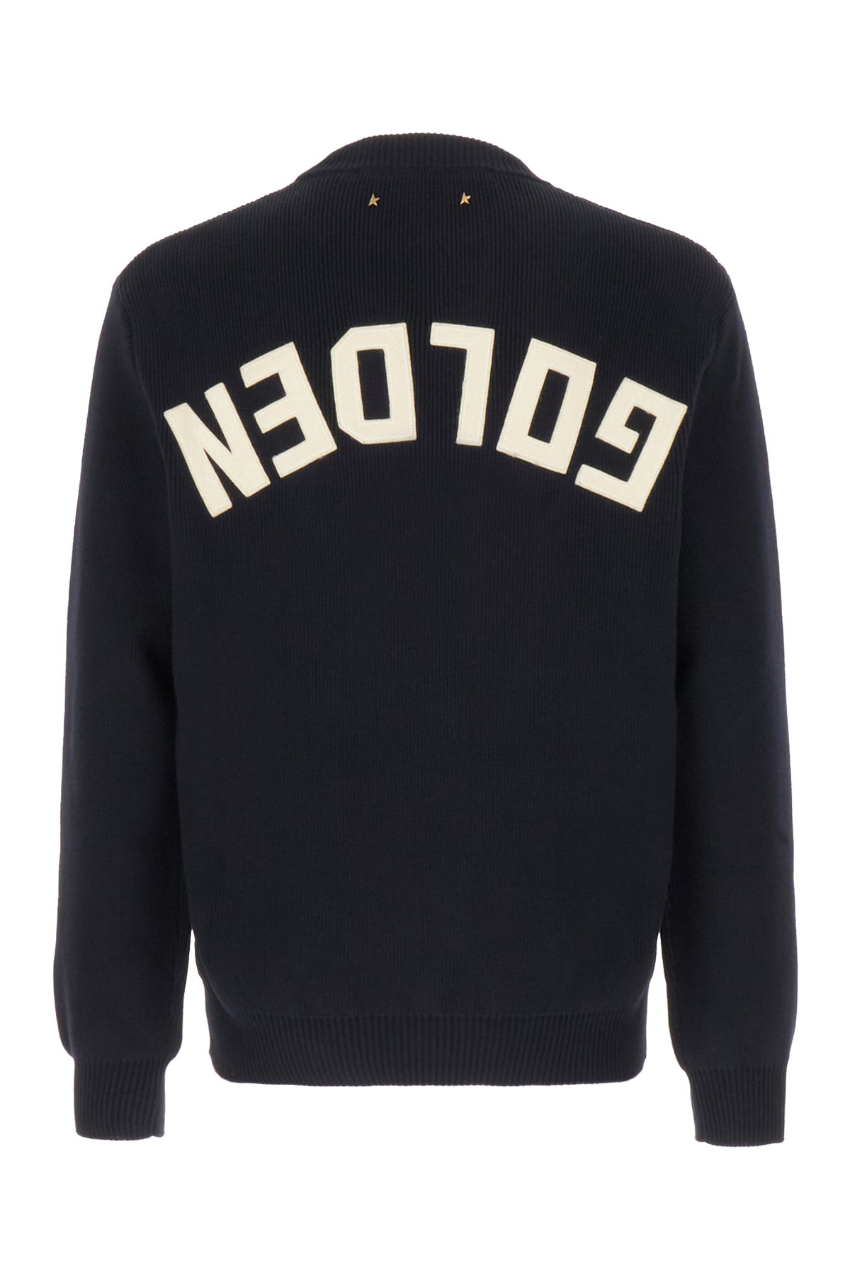 Golden Goose Maglione in misto cotone stretch blu notte, view 2