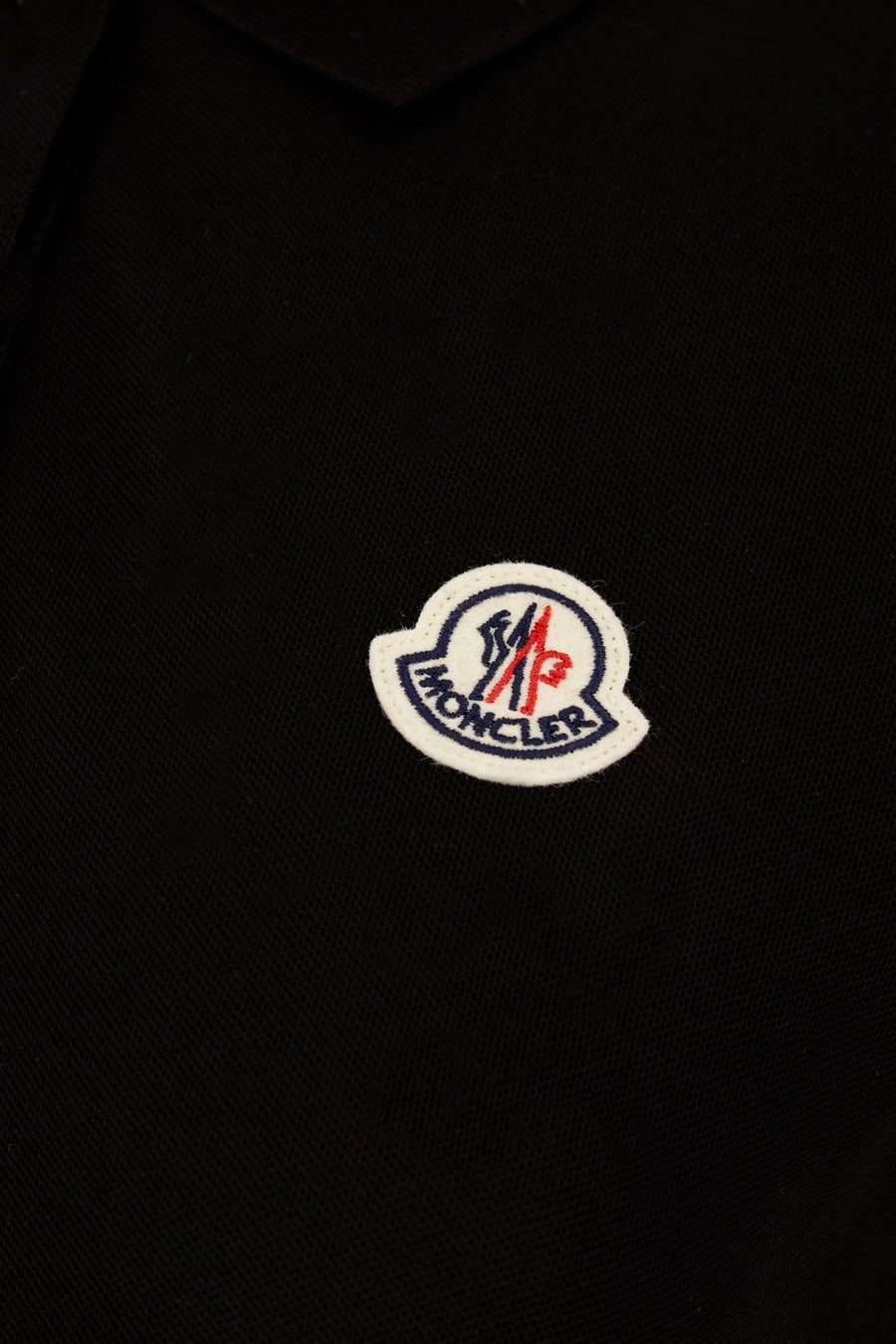 Moncler Polo in cotone nero, view 3