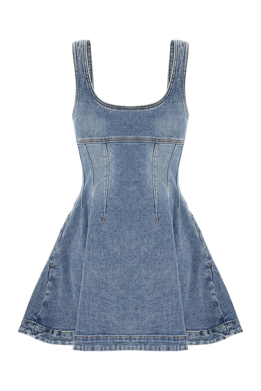 self-portrait Mini abito in denim, view 2
