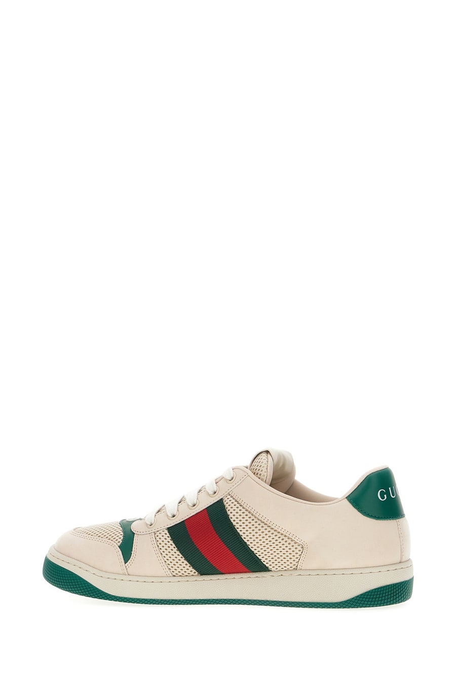 Gucci Sneakers Screener avorio in rete e pelle scamosciata, view 3