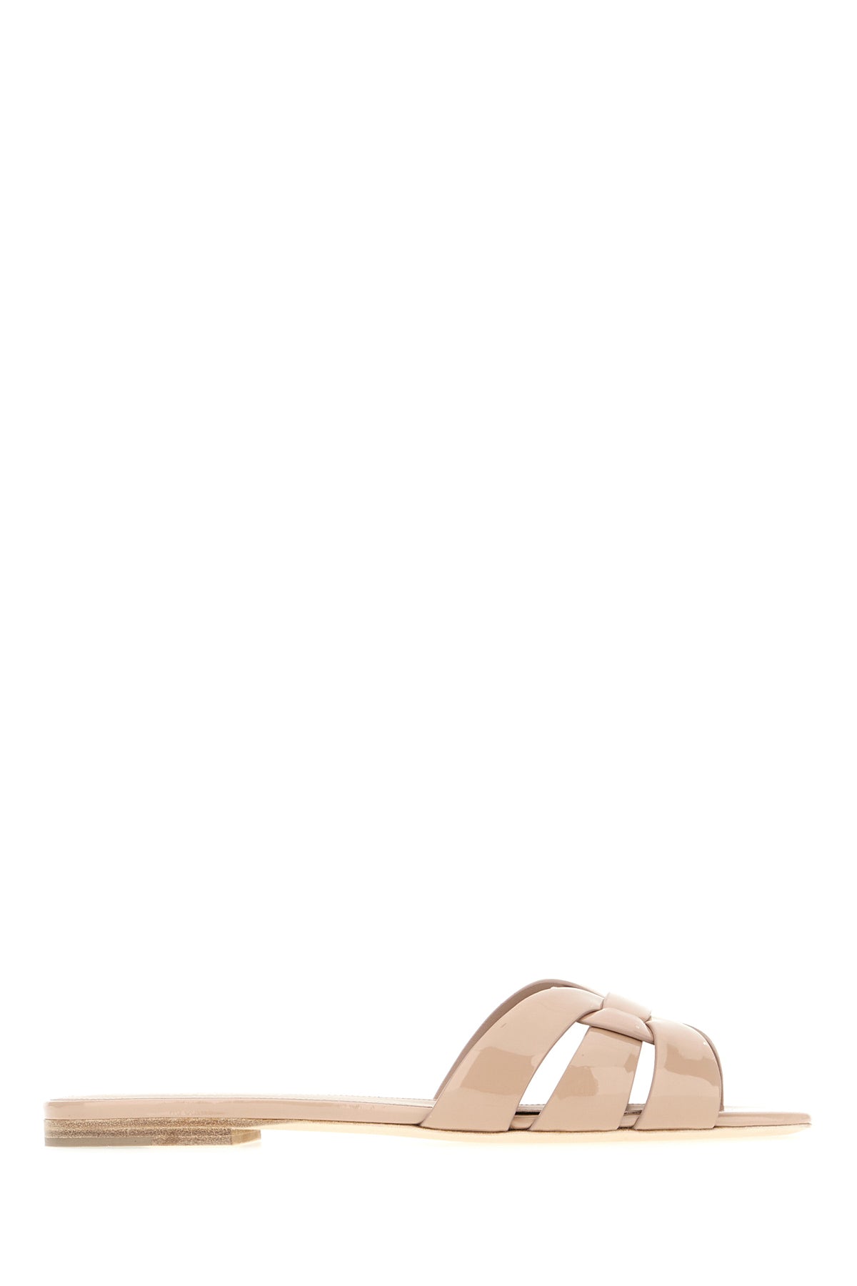 Saint Laurent Slippers Tribute in pelle rosa cipria