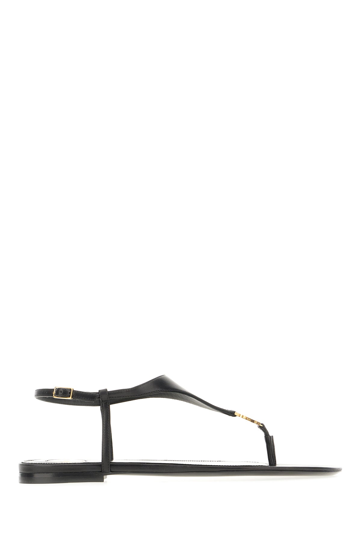 Saint Laurent Sandali Cassandra in pelle nera