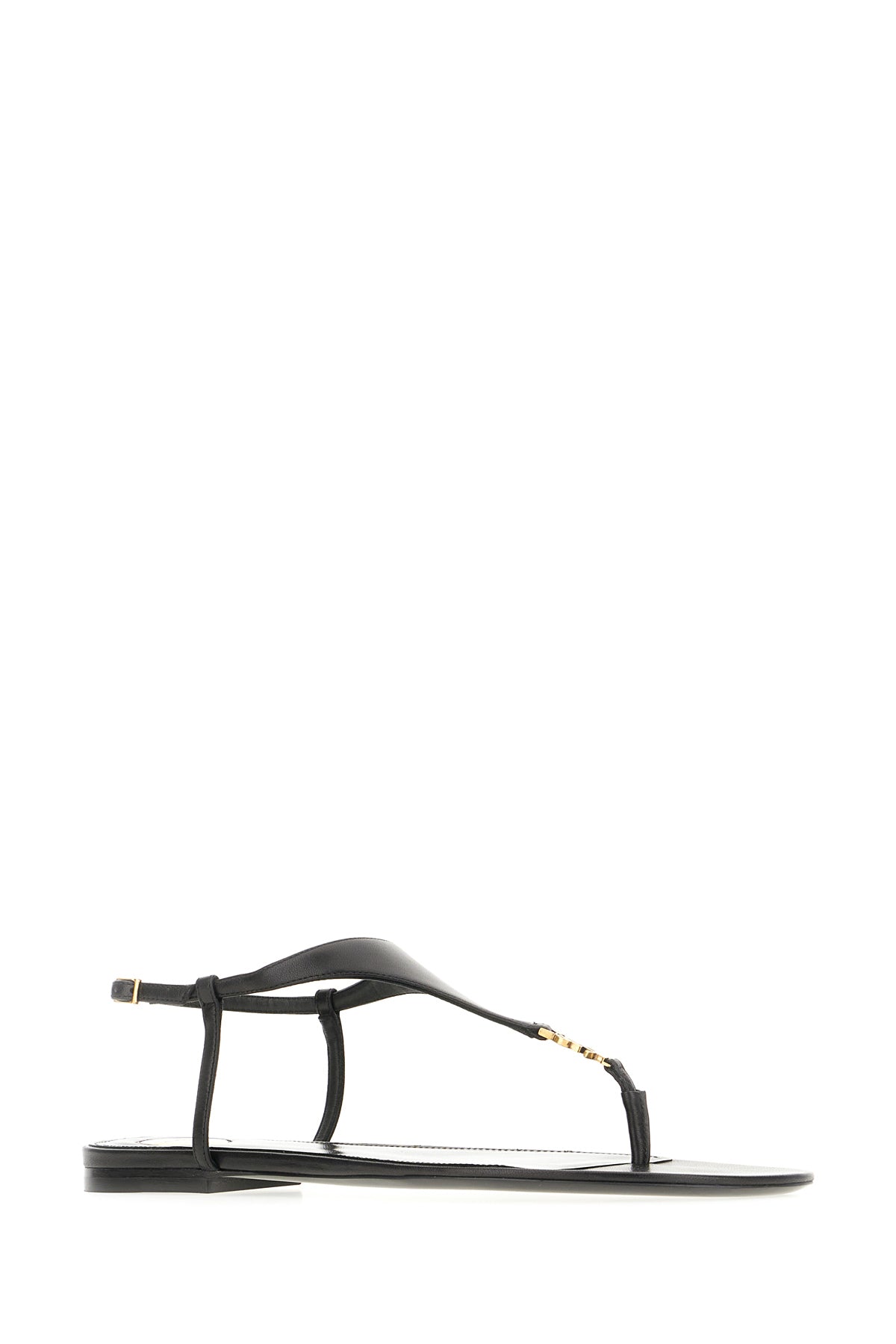 Saint Laurent Sandali Cassandra in pelle nera, view 2