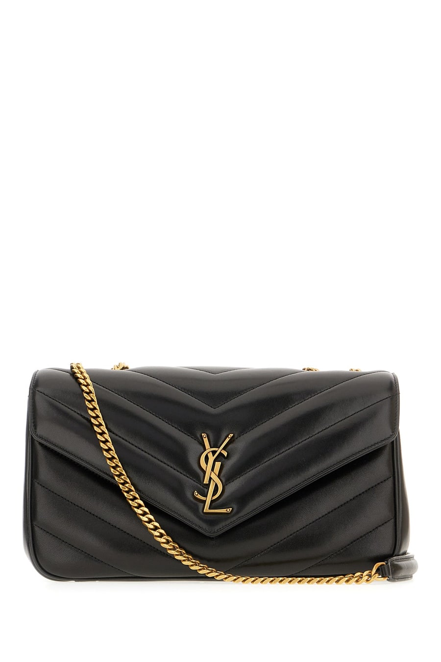 Saint Laurent Borsa a spalla LouLou media in pelle nera