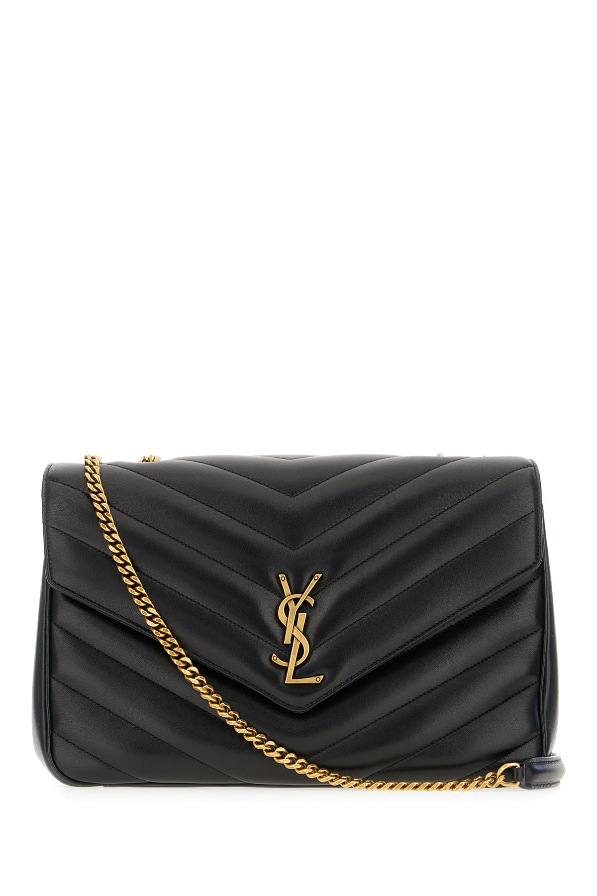 Saint Laurent Borsa a spalla LouLou grande in nappa nera