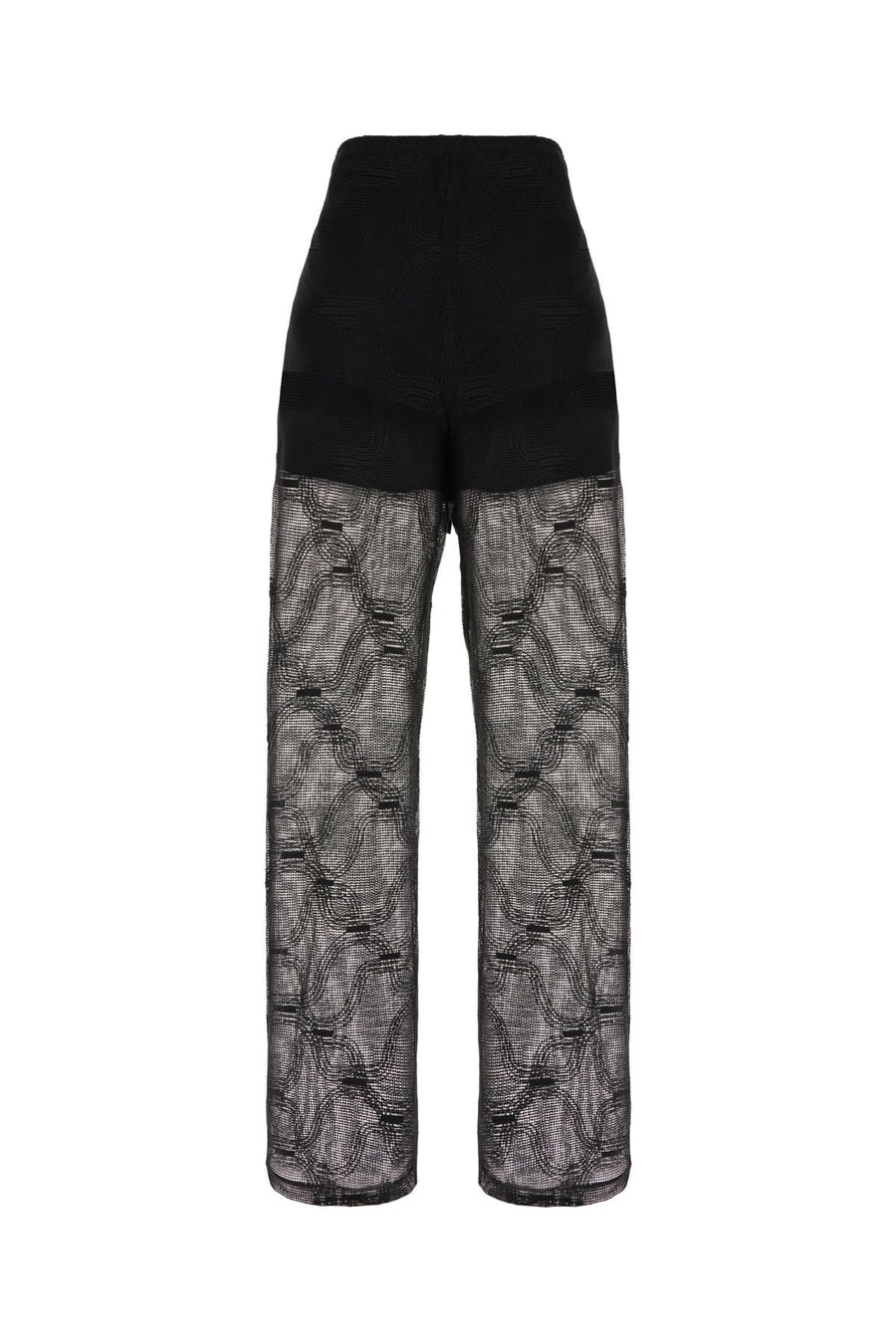 ALPHA STUDIO Pantalone in crochet nero, view 2