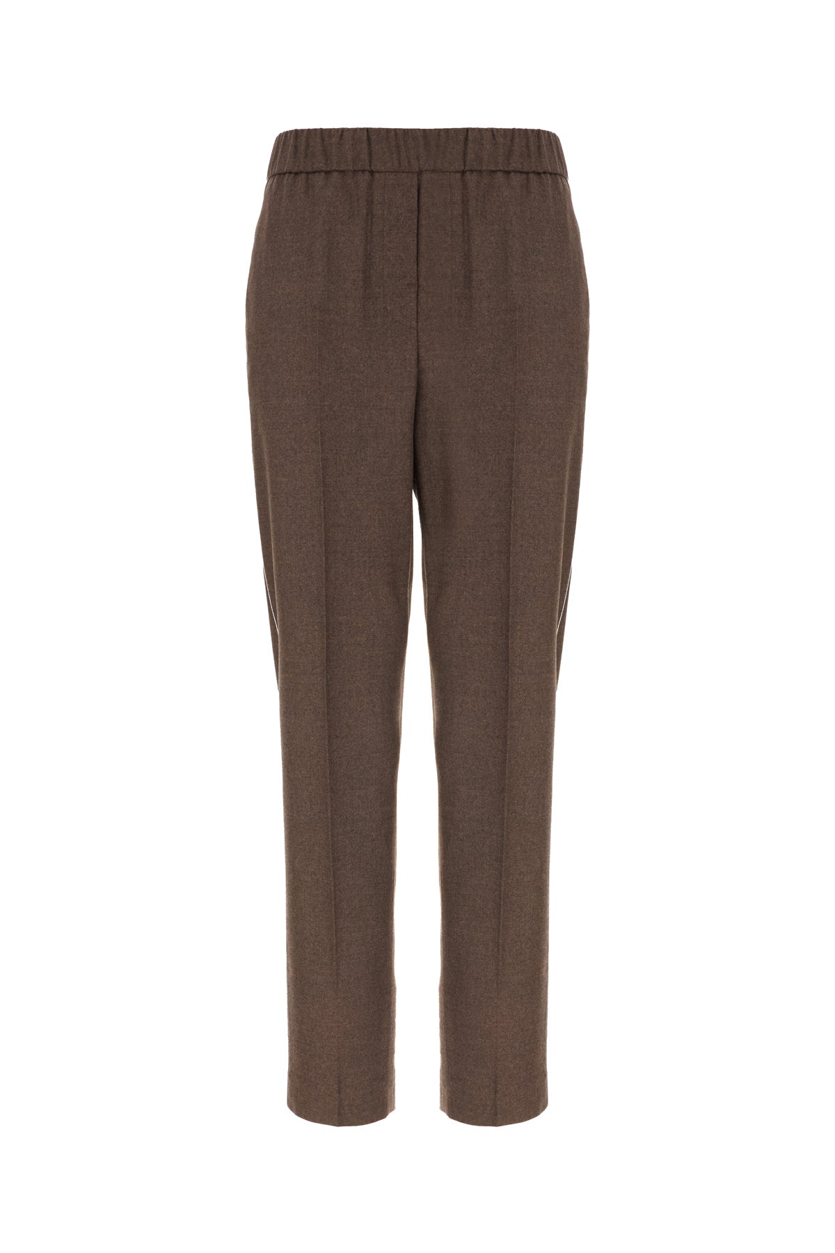 PESERICO Pantalone in misto lana vergine stretch marrone