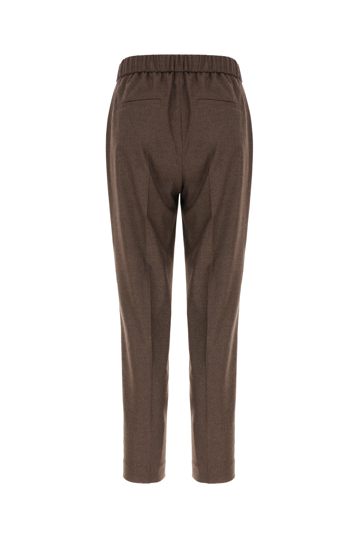 PESERICO Pantalone in misto lana vergine stretch marrone, view 2