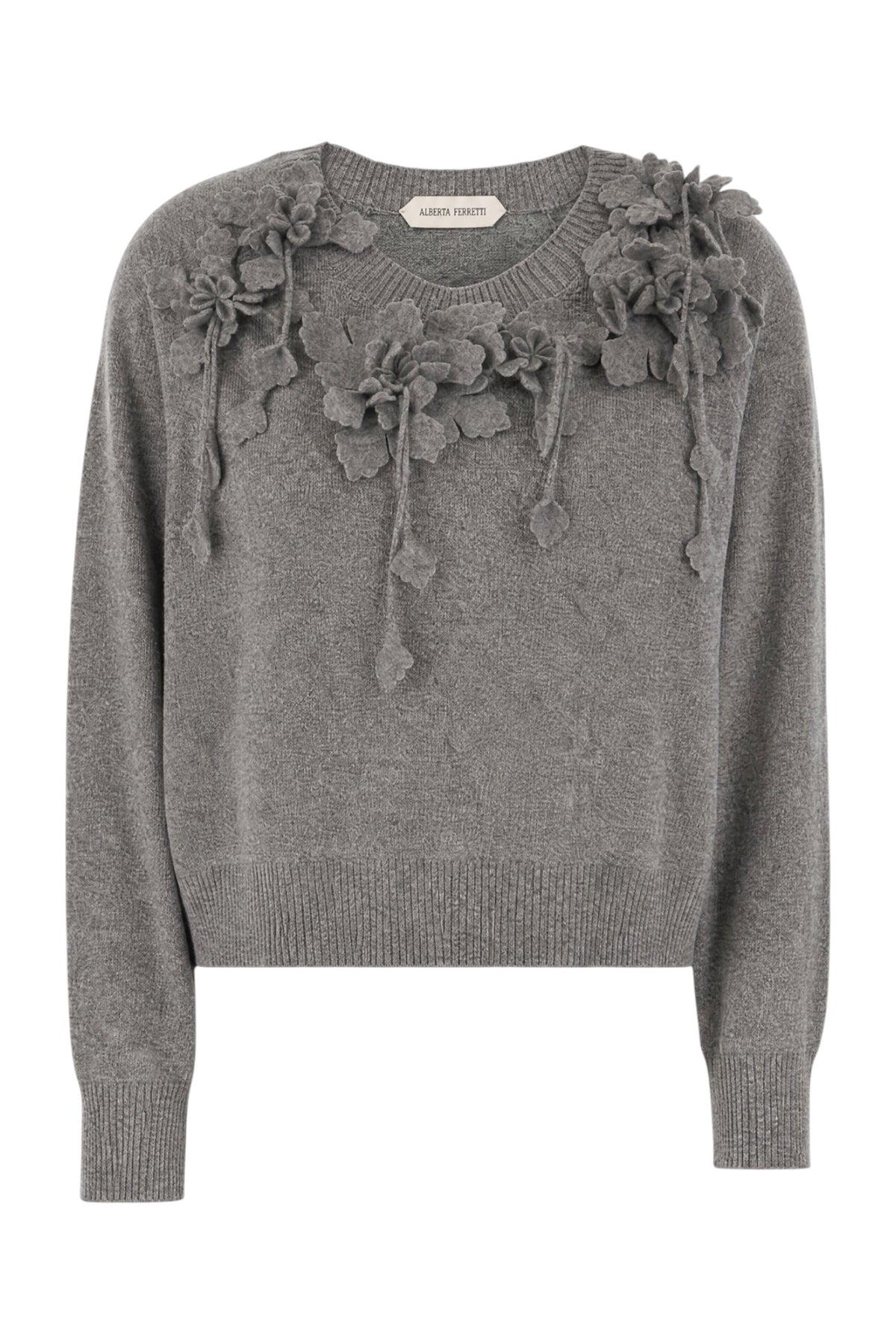 ALBERTA FERRETTI Maglione in misto lana vergine grigia