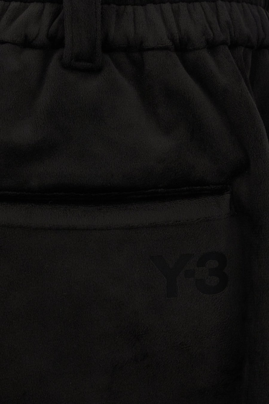Y3 ADIDAS Pantalone in velluto nero, view 3
