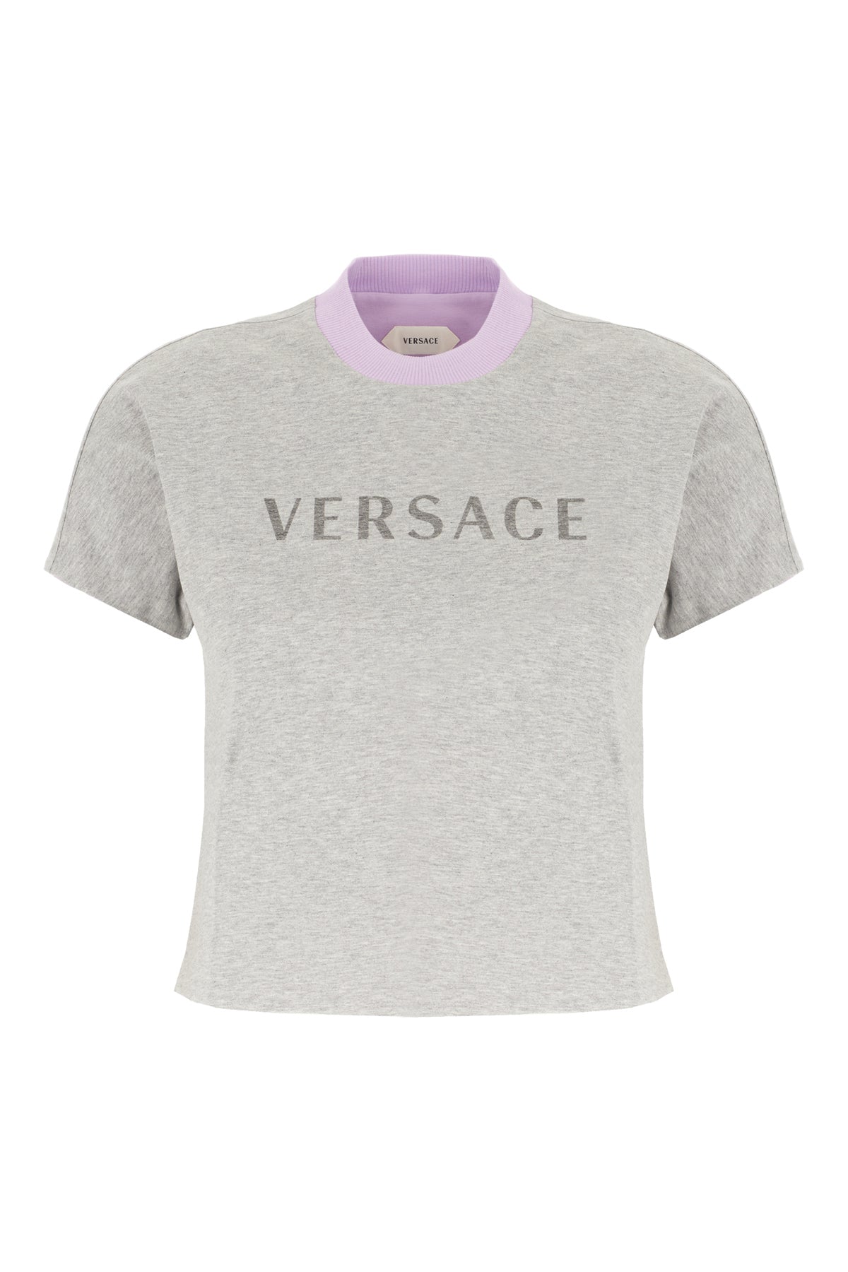 Versace T-shirt in cotone grigio melangé