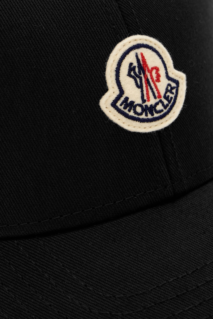 Moncler Cappello da baseball in cotone nero, view 4