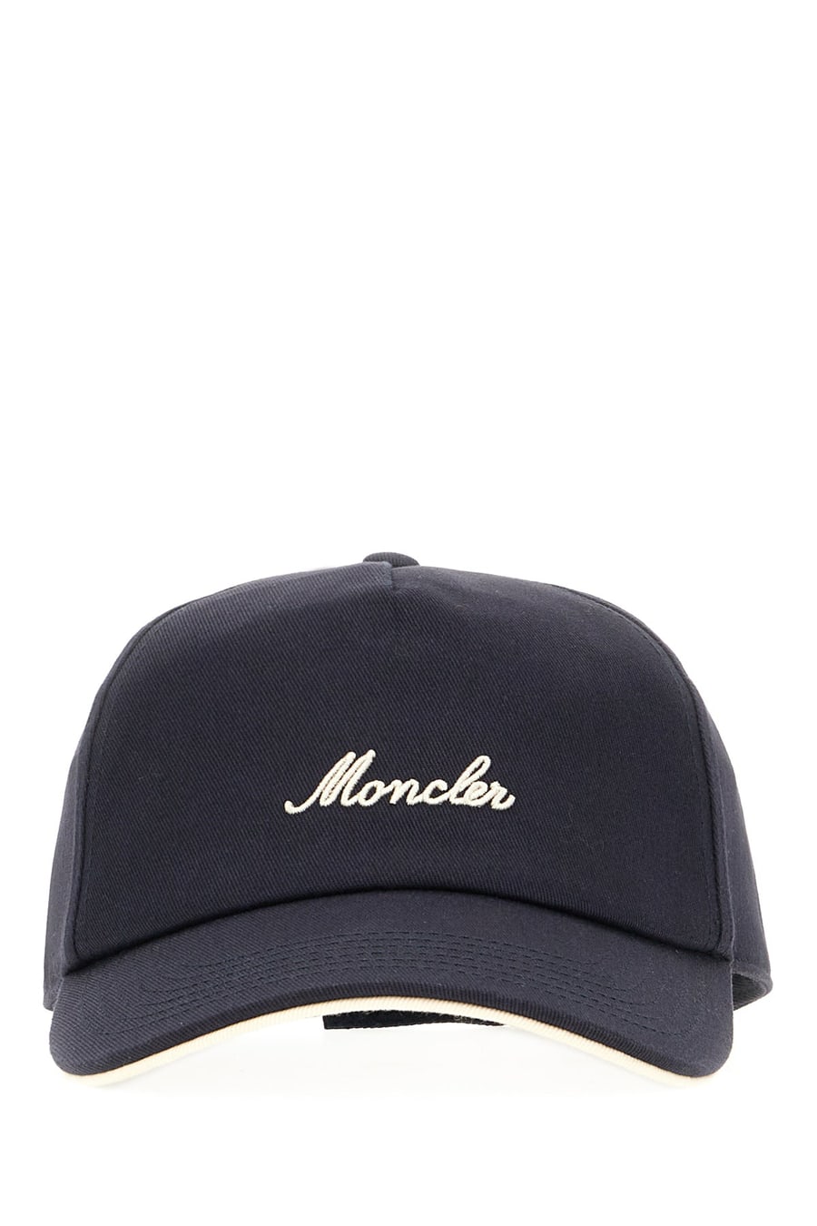 Moncler Cappello da baseball in cotone blu notte