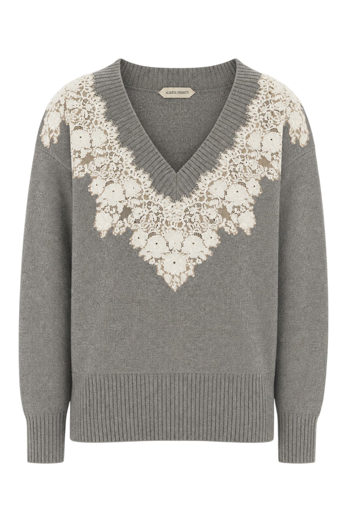 ALBERTA FERRETTI Maglione in misto cashmere grigio