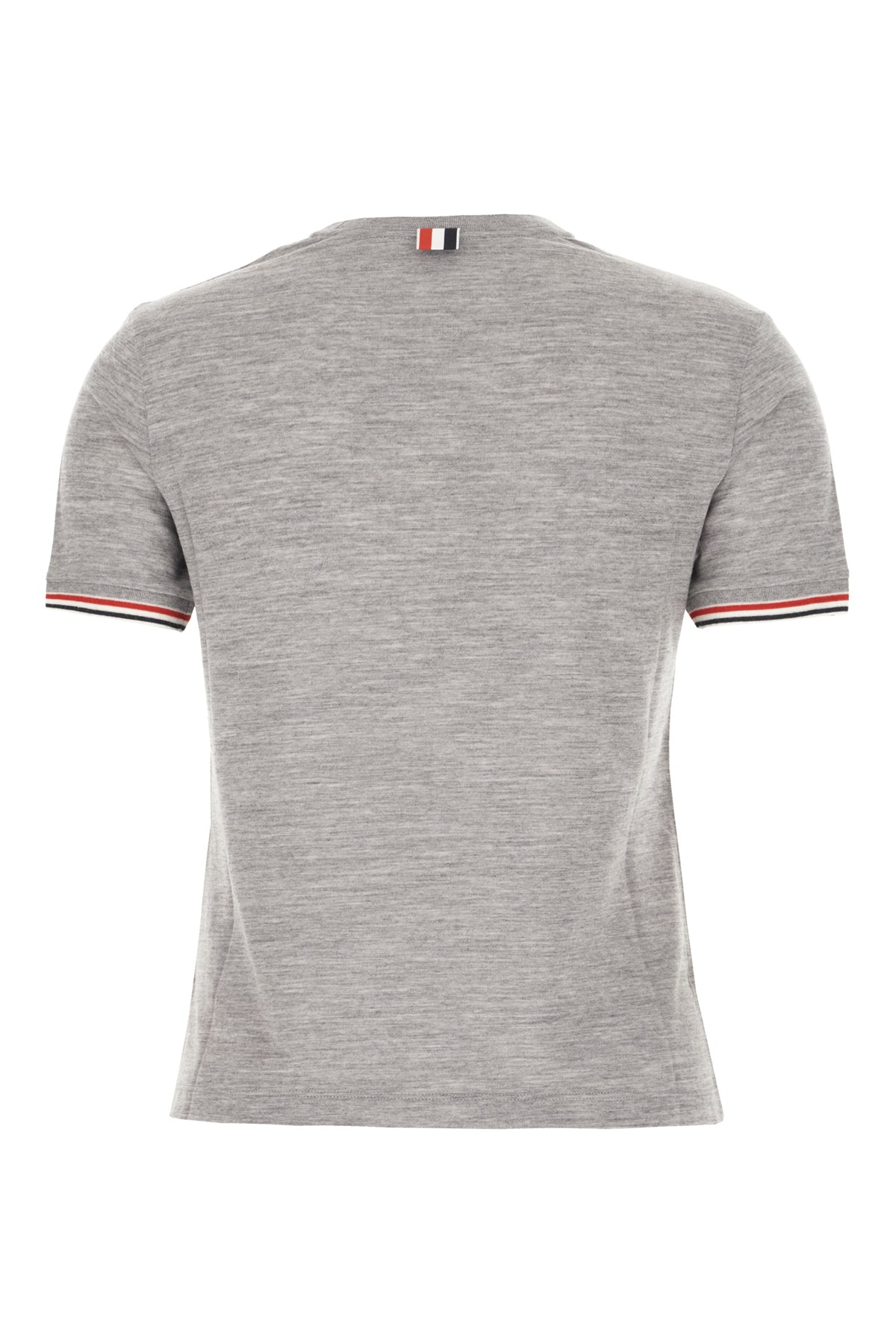 Thom Browne T-shirt in misto lana grigio, view 2