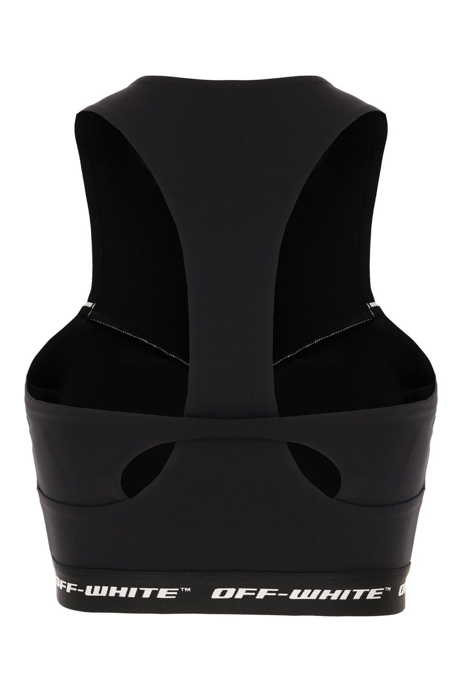 Off-White Top in nylon stretch nero, view 2