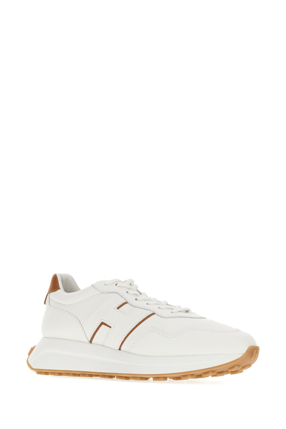 Hogan Sneakers H641 in pelle bianca, view 2