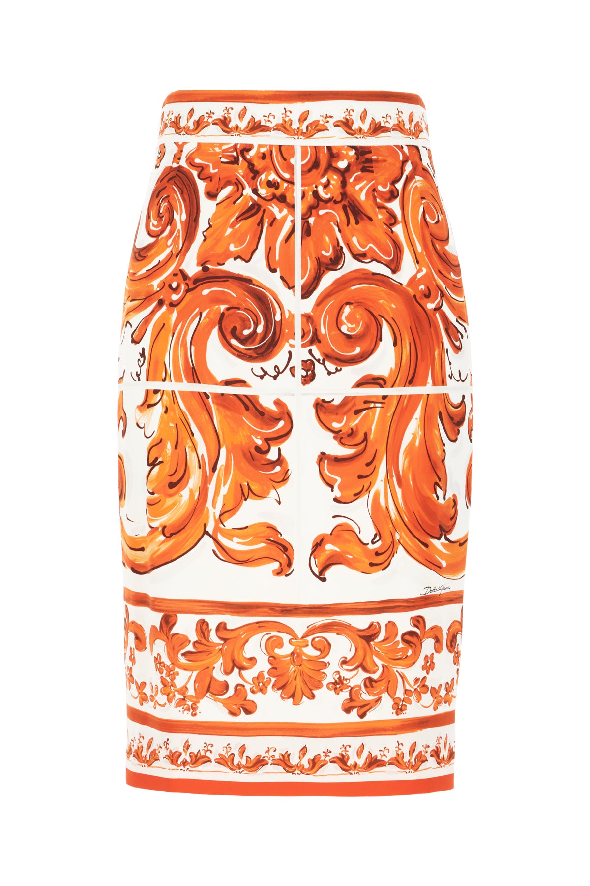 Dolce & Gabbana Gonna in seta stretch stampata