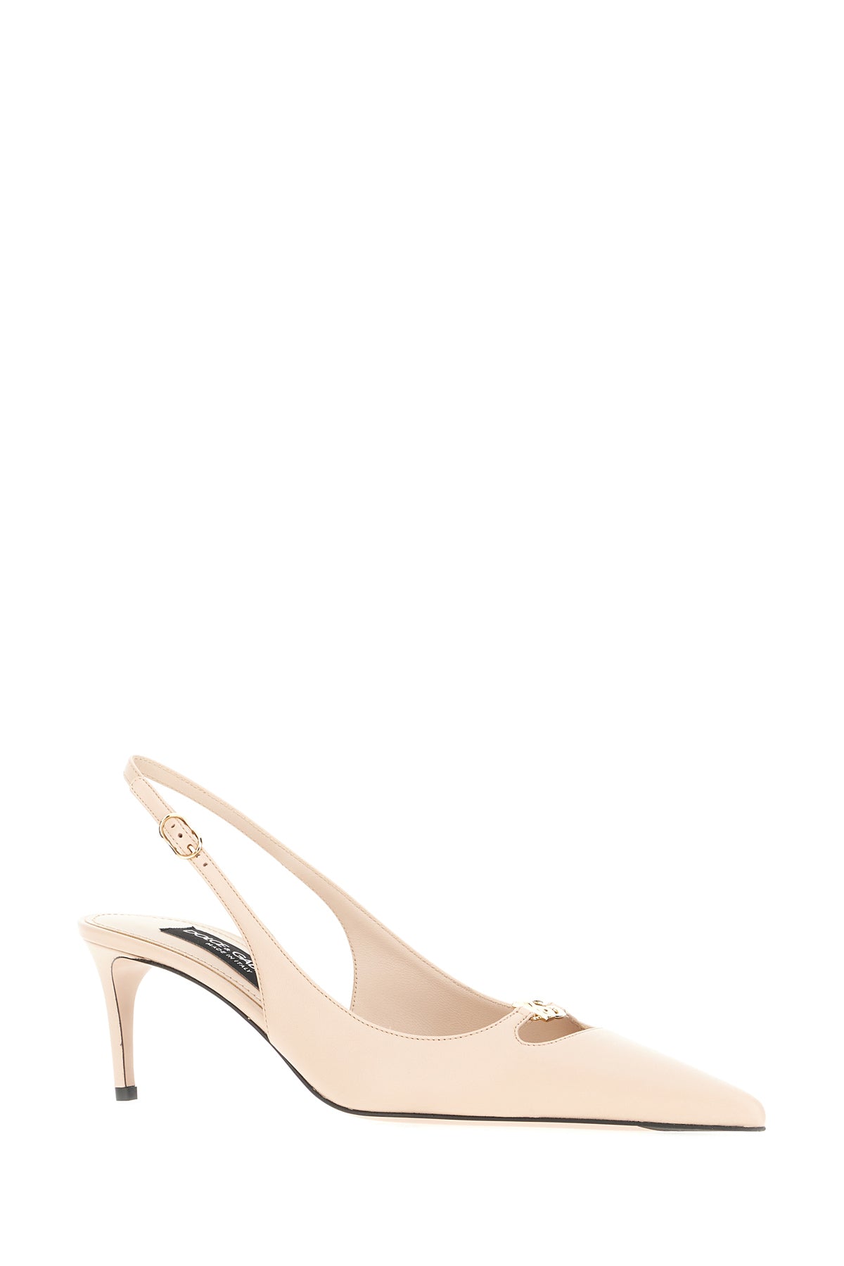 Dolce & Gabbana Scarpe con tacco in nappa rosa carne, view 2