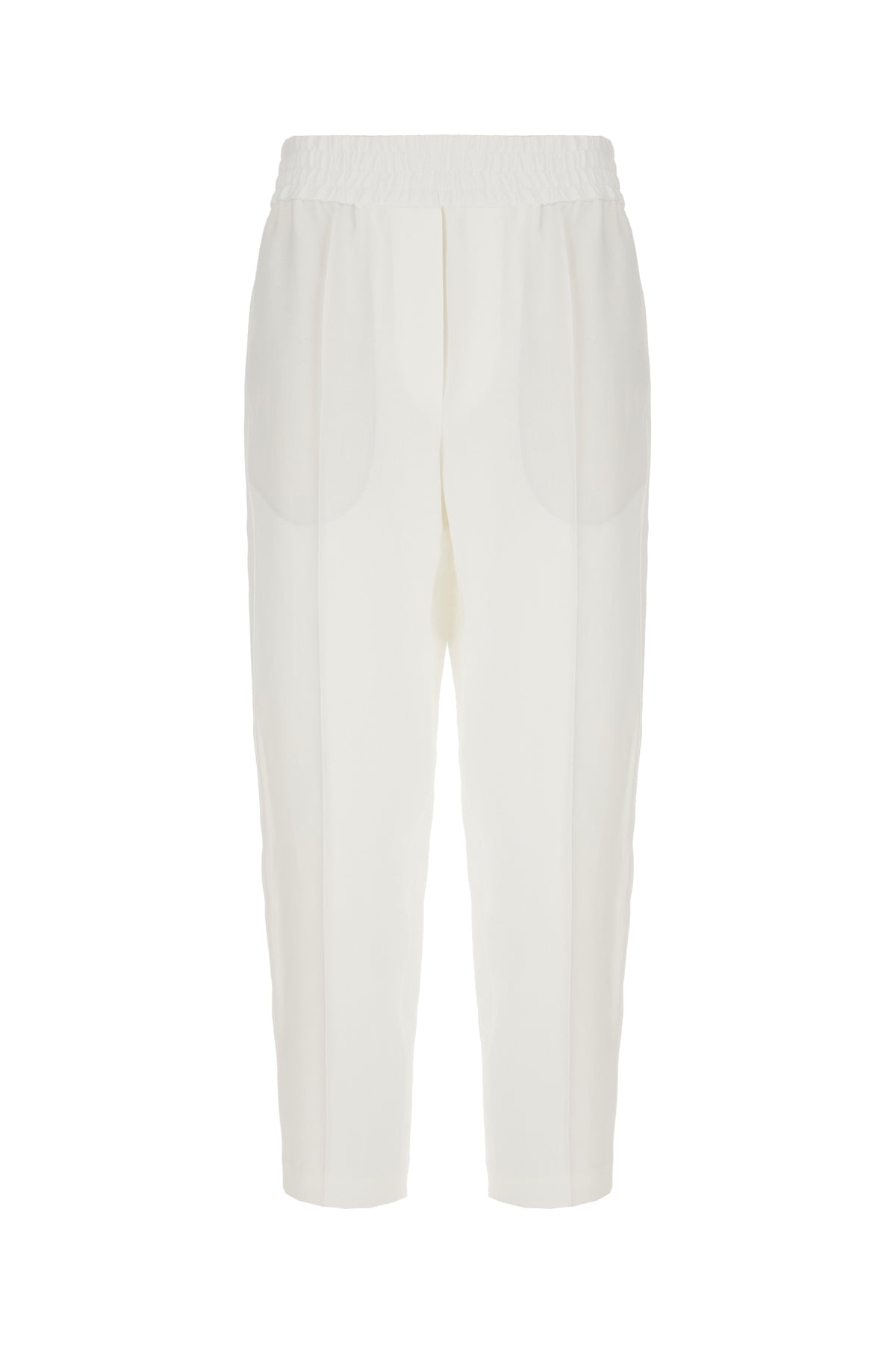 Brunello Cucinelli Pantalone in misto viscosa bianco