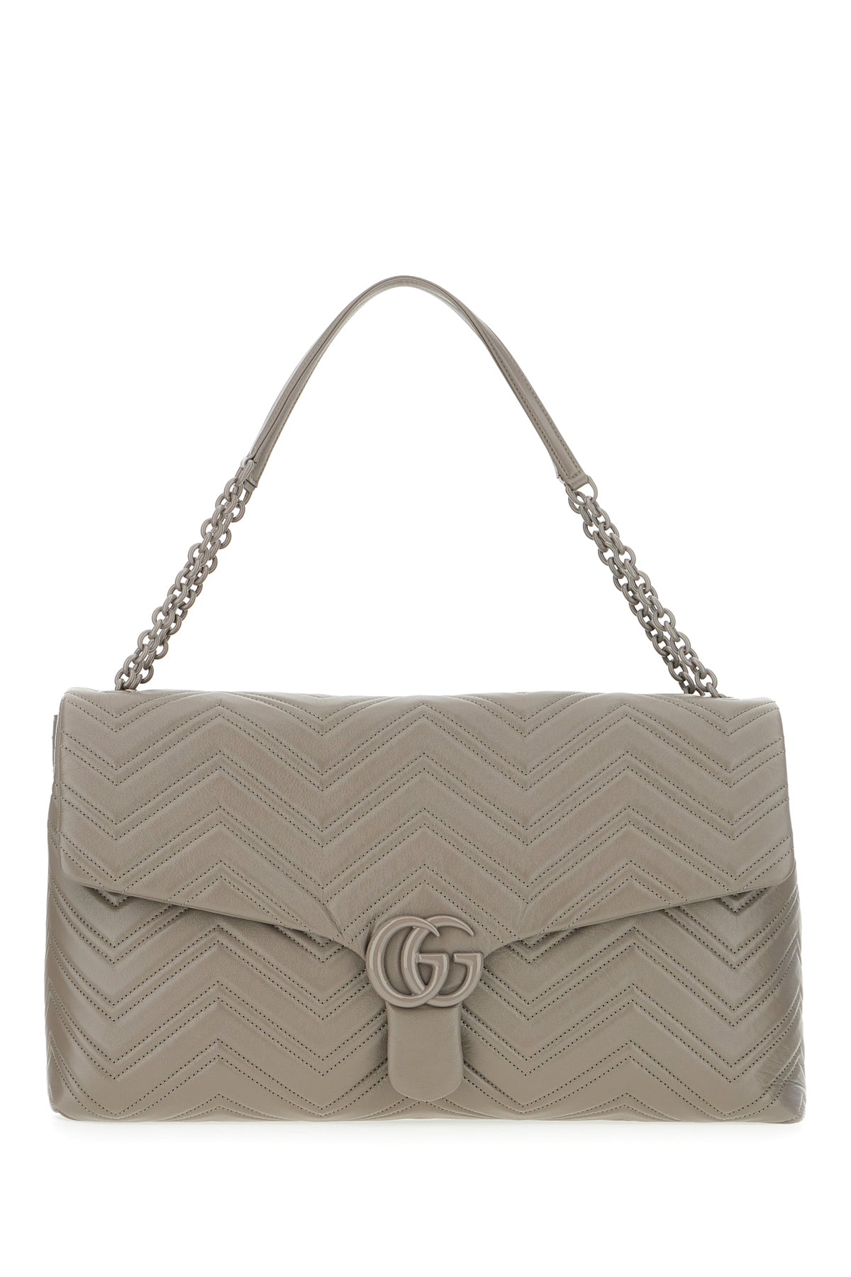 Gucci Borsa a spalla in nappa grigia