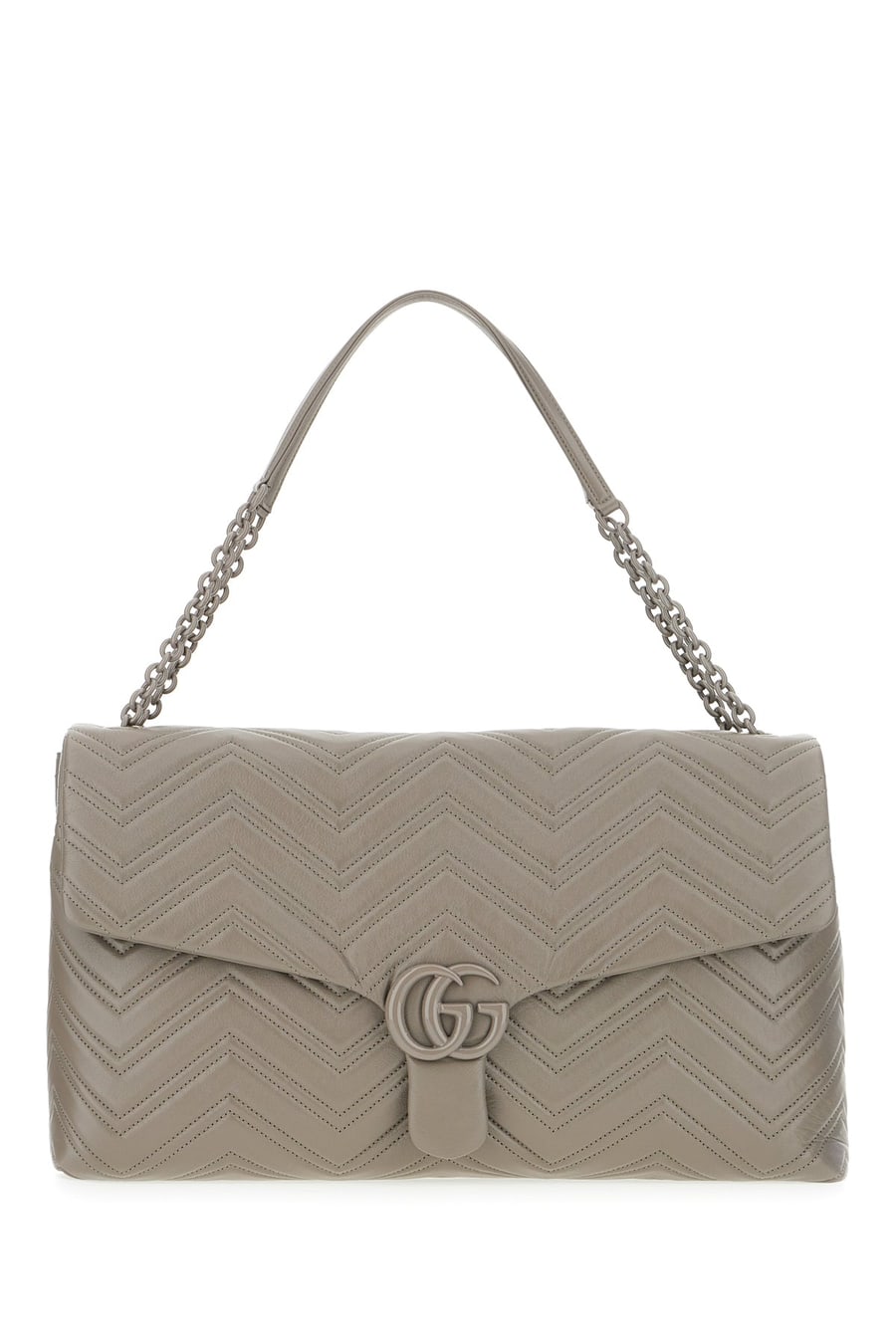 Gucci Borsa a spalla in nappa grigia