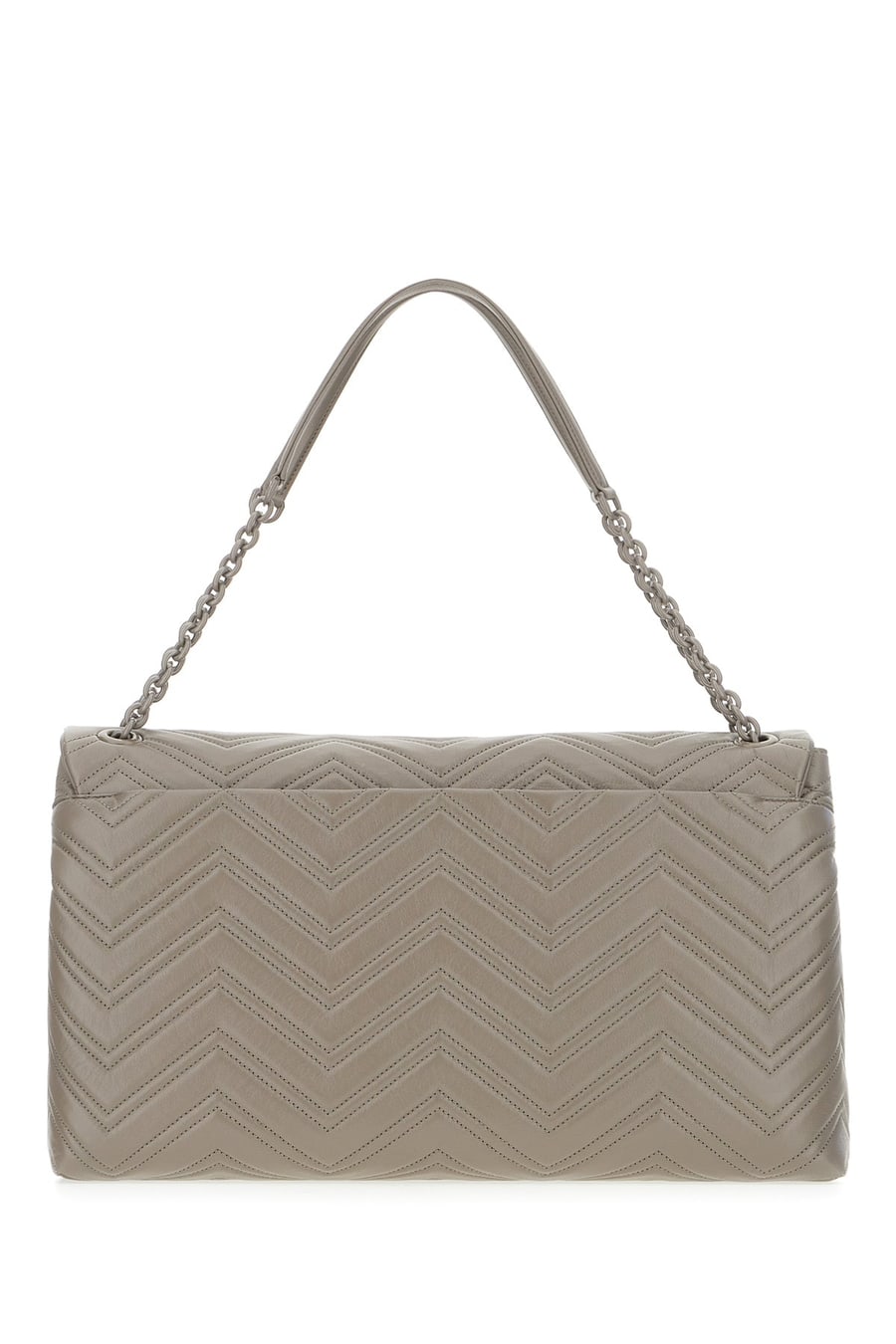 Gucci Borsa a spalla in nappa grigia, view 3